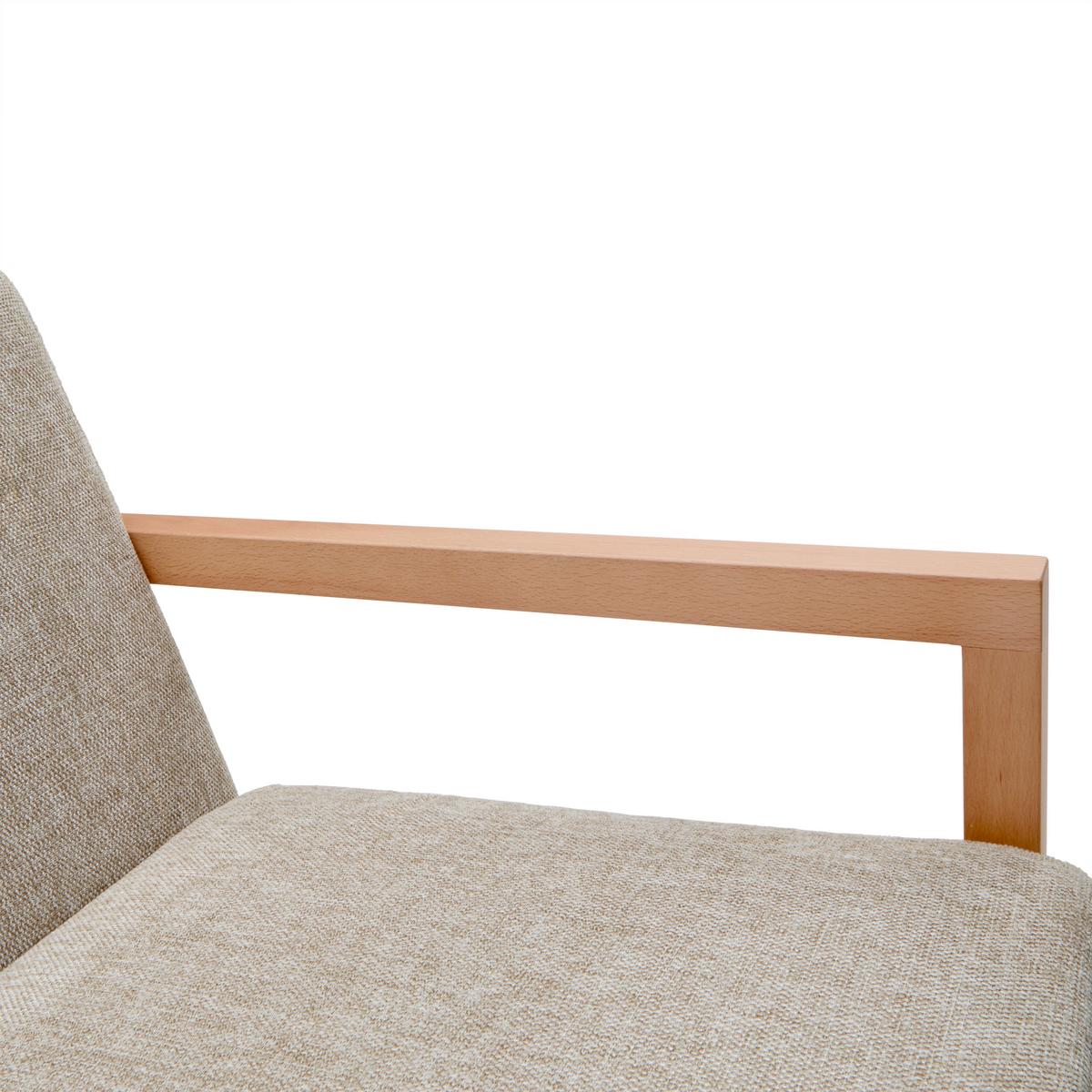 2-Sitzer-Sofa Malmö Hellgrau - Hellgrau/Naturfarben, MODERN, Holz/Textil (120/75/69cm) - Mömax