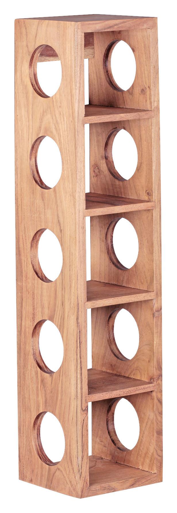 Weinregal Mumbai aus Holz Akazie ca. 15x70x15 cm - Akaziefarben, MODERN, Holz (15/70/15cm) - MID.YOU