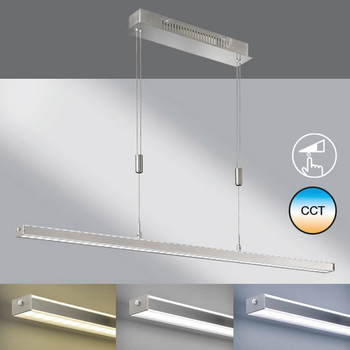 LAMPA WISZĄCA LED 60008 VITAN - kolor niklowy, Design, metal (150/7/90-150cm) - Fischer & Honsel