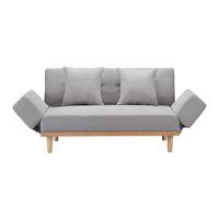 Schlafsofa Felicia Hellgrau Webstoff - Hellgrau/Naturfarben, MODERN, Holz/Textil (169/71/79cm) - Bessagi Home
