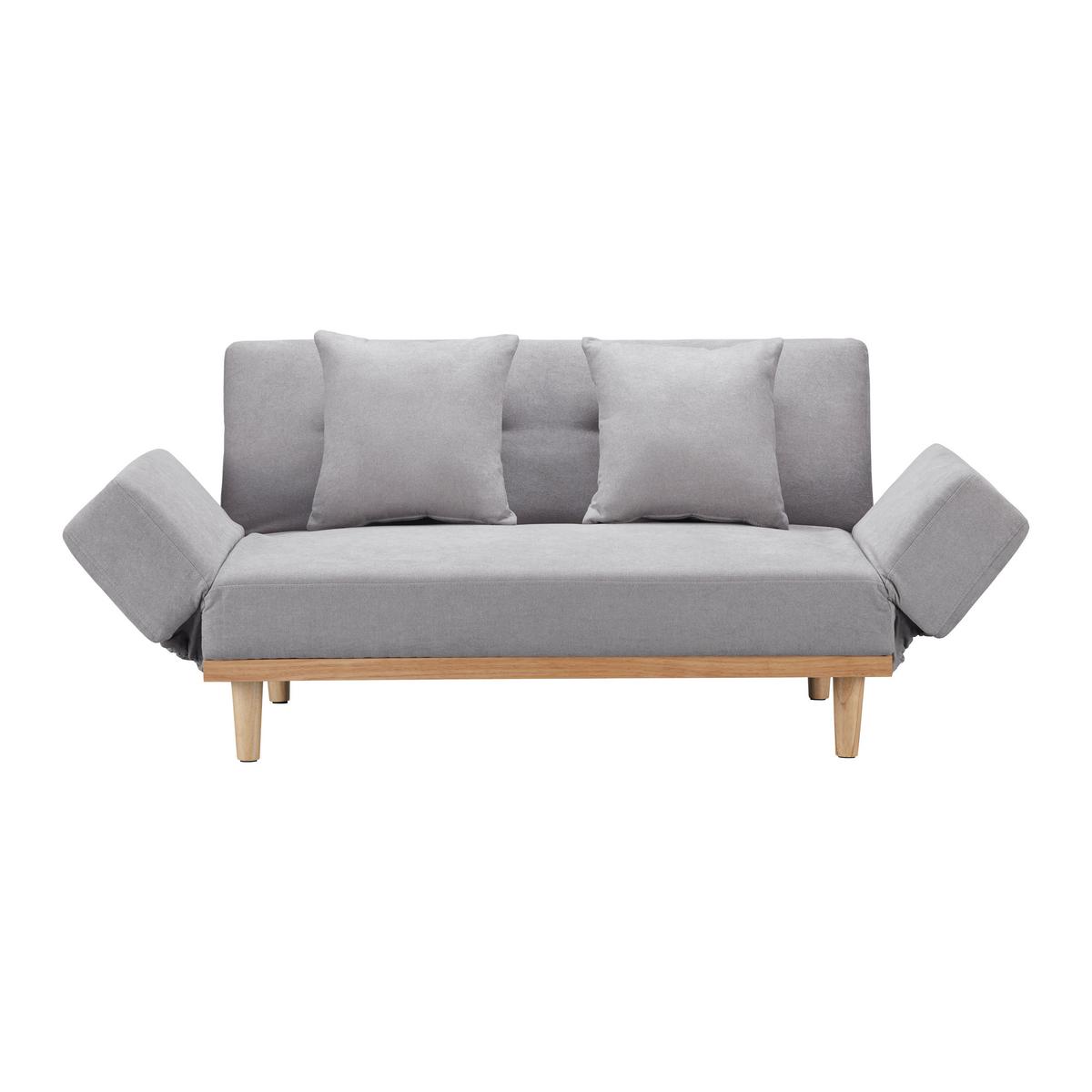 Schlafsofa Felicia Hellgrau Webstoff - Hellgrau/Naturfarben, MODERN, Holz/Textil (169/71/79cm) - Bessagi Home