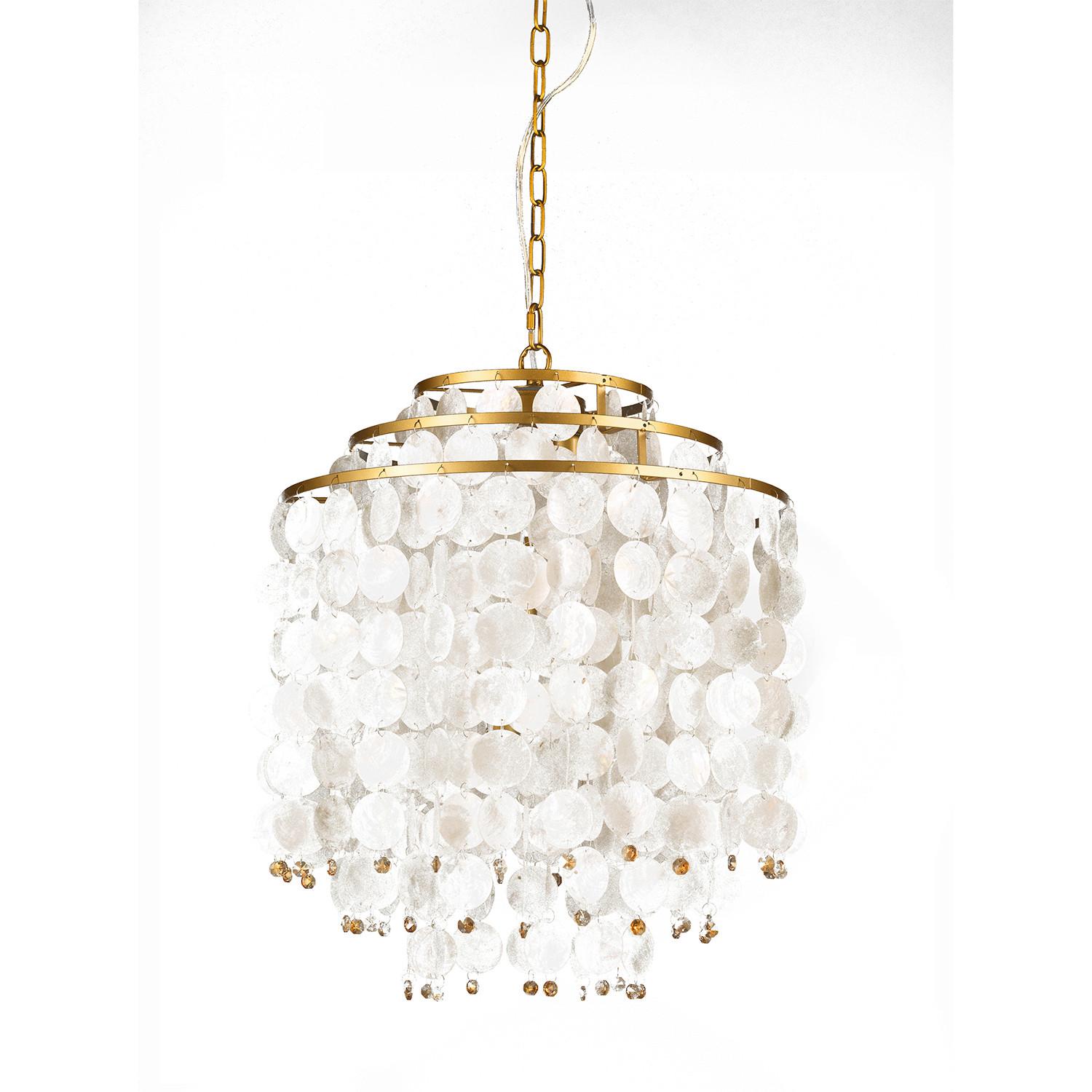 Pendelleuchte Goldfarben max. 22 Watt - Perlmutt/Goldfarben, Basics, Naturmaterialien/Metall (45/45/110cm)