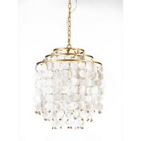 Pendelleuchte Goldfarben max. 22 Watt - Perlmutt/Goldfarben, Basics, Naturmaterialien/Metall (45/45/110cm)