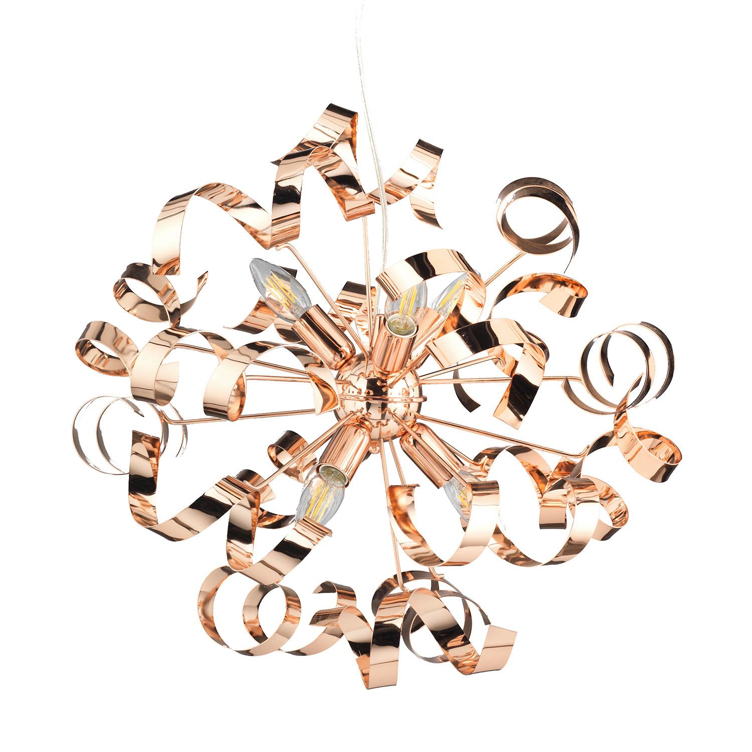 Hängeleuchte Zoe Rame Kupferfarben max. 6 Watt - Kupferfarben, Design, Metall (50/150cm)