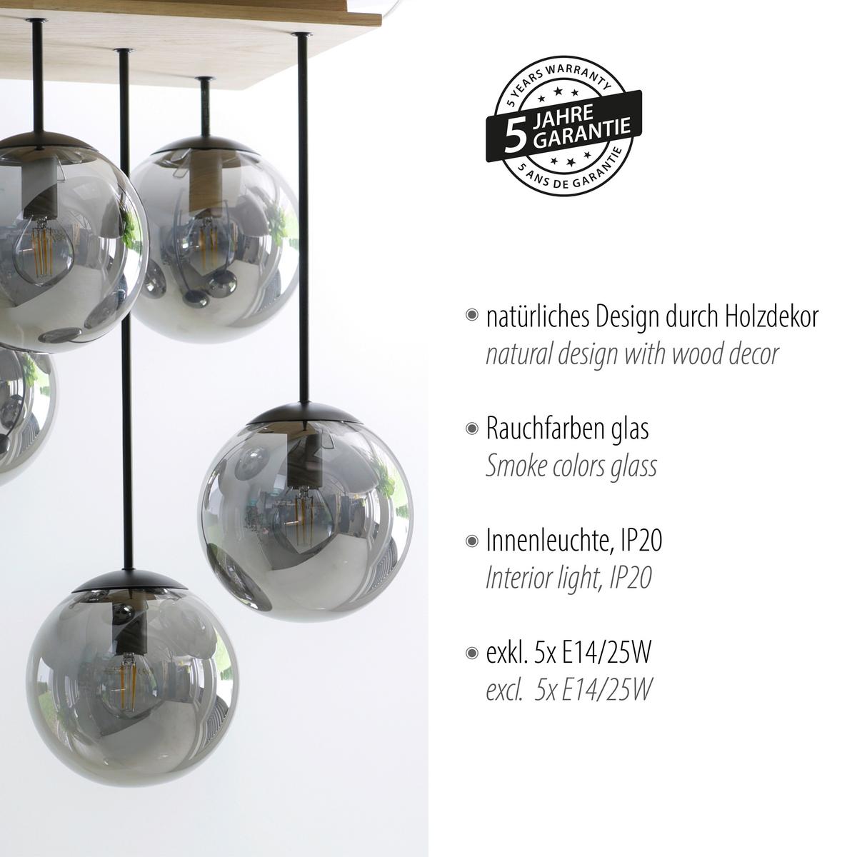 LAMPA SUFITOWA 11395-79 WIDOW - Natur, tworzywo sztuczne/metal (37/37/59,5cm) - Just Light