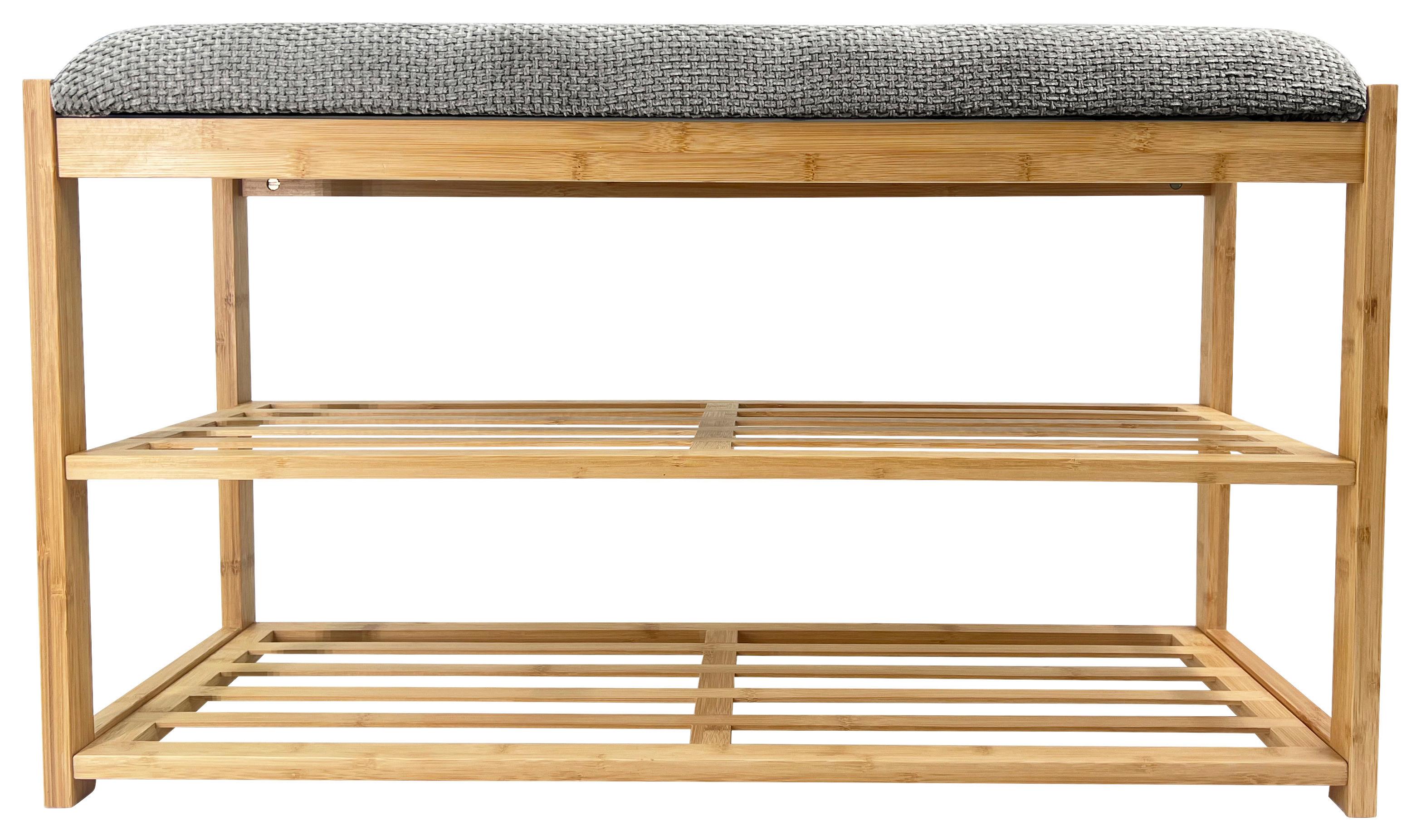 Stalak Za Cipele Sam 2 - siva/prirodne boje, Moderno, drvni materijal/tekstil (80/45/30cm) - Modern Living