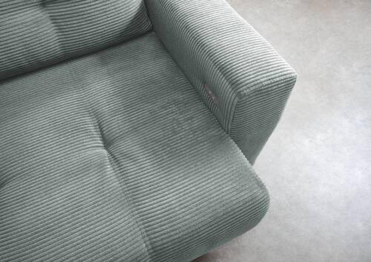 Wohnlandschaft Restato Hellblau Cord - Schwarz/Hellblau, MODERN, Holz/Textil (177/246cm) - MID.YOU