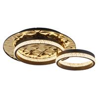 LED-DECKENLEUCHTE 67361G DELLA II - Klar/Goldfarben, Design, Kunststoff/Metall (50,5/40/14cm) - Globo