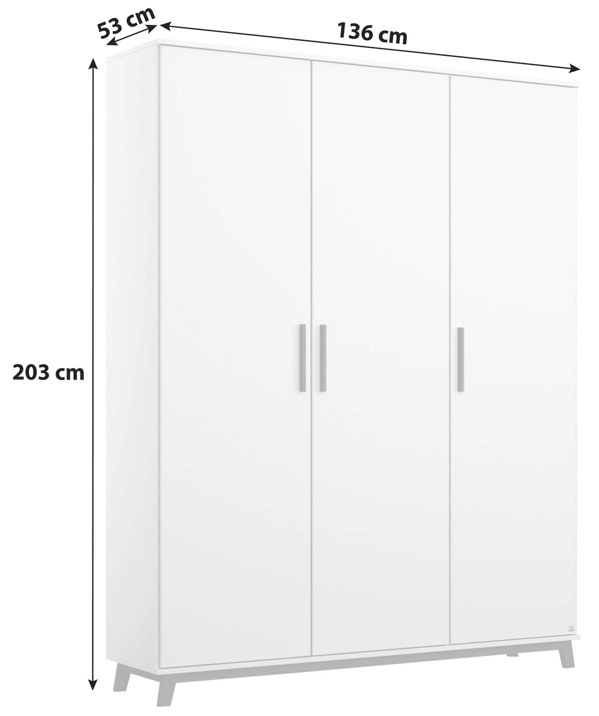 DULAP USI ROTATIVE CARLSSON - alb, Basics, material pe bază de lemn (136/203/53cm) - Modern Living
