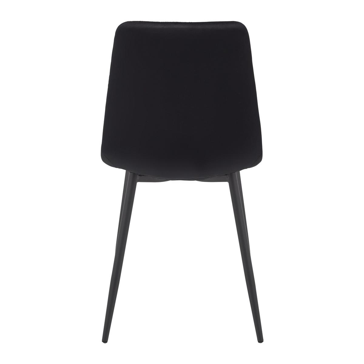 Stuhl Ria Schwarz Samt Gepolstert - Schwarz, MODERN, Holz/Textil (43,5/87/54cm) - Bessagi Home
