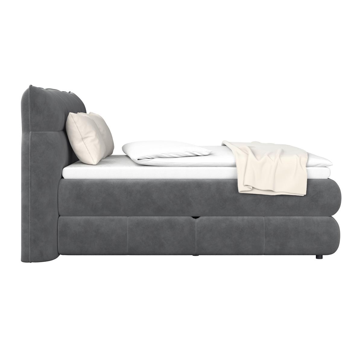 Boxspring Krevet Carmelo - crna/antracit, Trendi, tekstil/plastika (140/200cm) - Premium Living