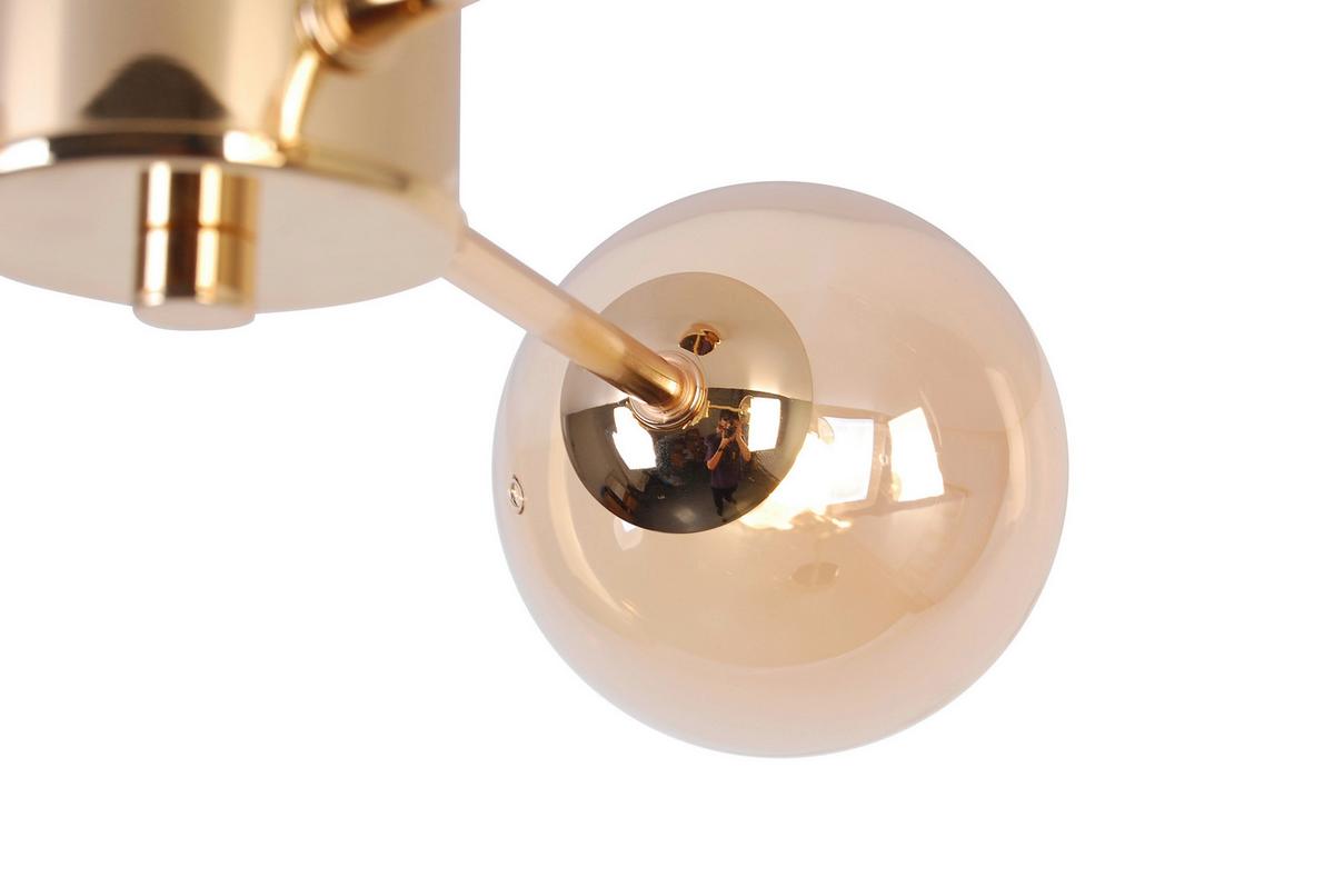 LAMPA SUFITOWA AMBER - kolor bursztynowy, Trend, metal/szkło (62/62/25cm) - Novel