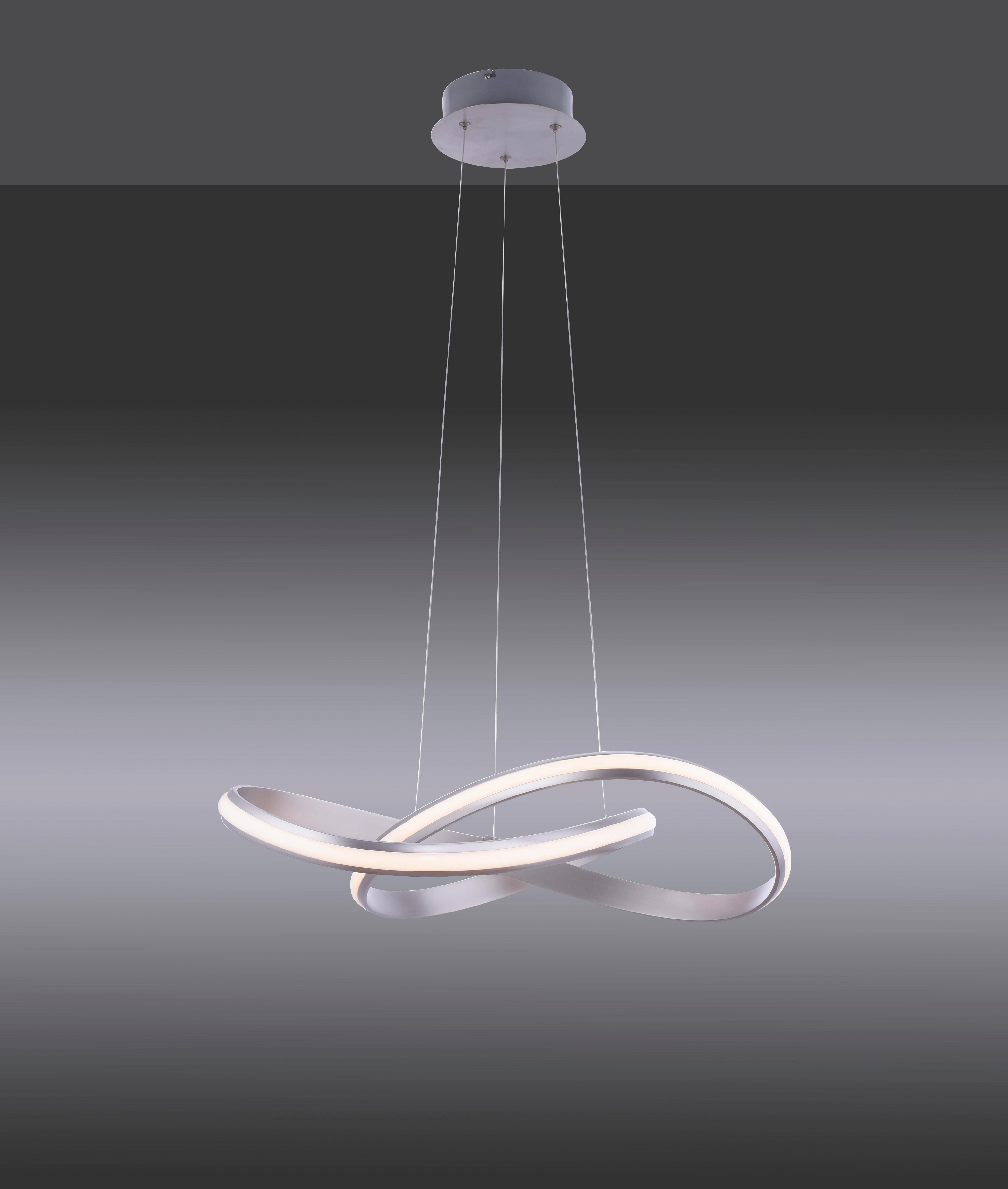 LED-Deckenleuchte Lolasmart Melinda max. 28 Watt - Silberfarben, MODERN, Kunststoff/Metall (57/57/120cm)