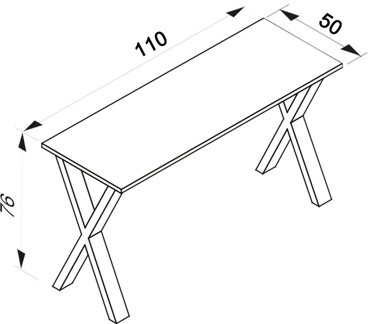 Schreibtisch Lona - Honigeiche/Silberfarben, Design, Holzwerkstoff/Metall (140/50/76cm) - MID.YOU
