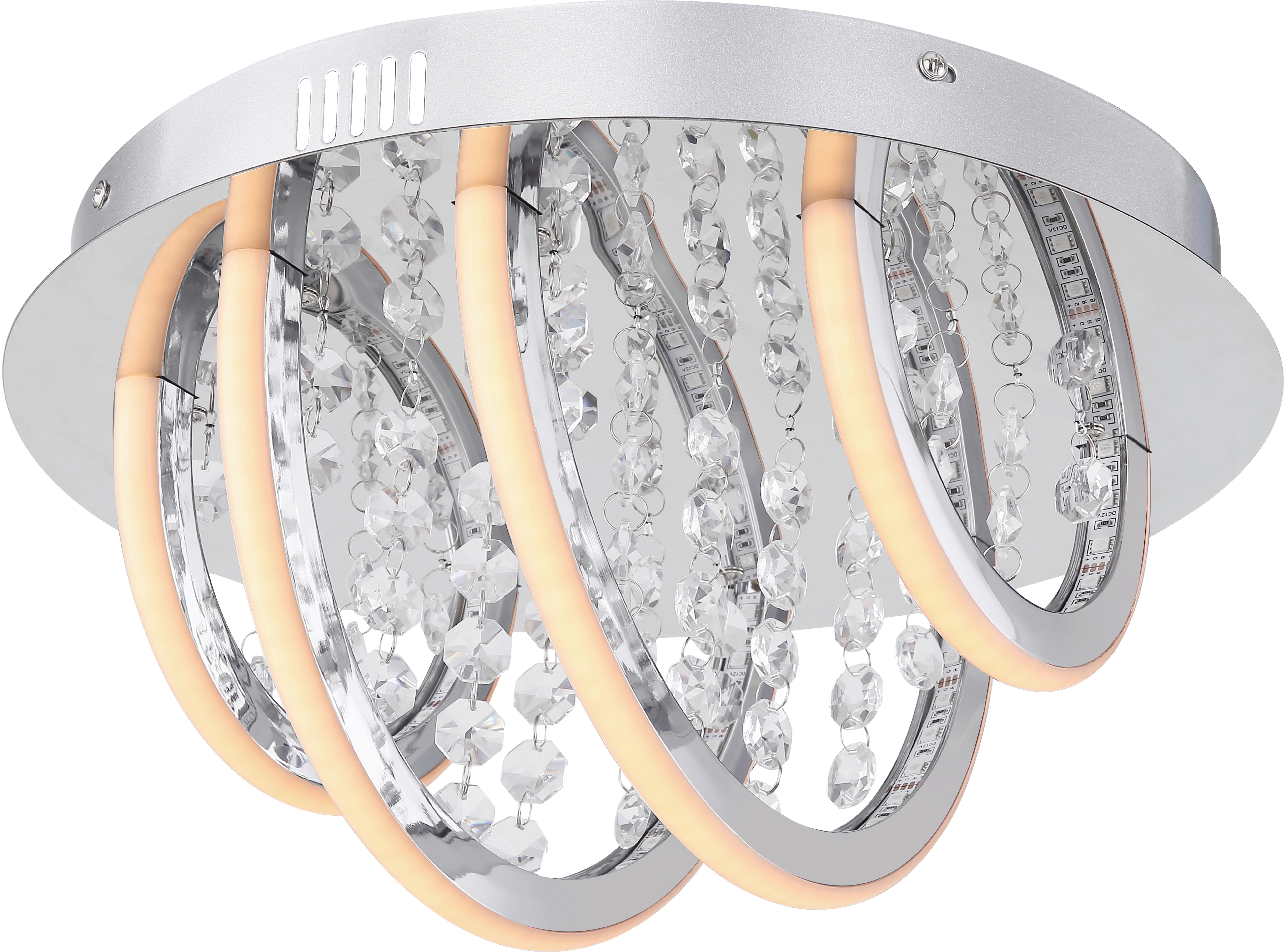Plafonieră cu LED "Volmk" - clar/opal, Romantik / Landhaus, plastic/metal (35/18,5cm) - Premium Living