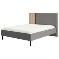 Ágykeret Fejvéggel Sinop - grafitszürke/fekete, Modern, faalapú anyag (180/200cm)