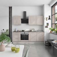 Küchenblock Riva High m. Geräten Grau - Schieferfarben/Edelstahlfarben, MODERN, Holzwerkstoff/Metall (240cm) - Nobilia