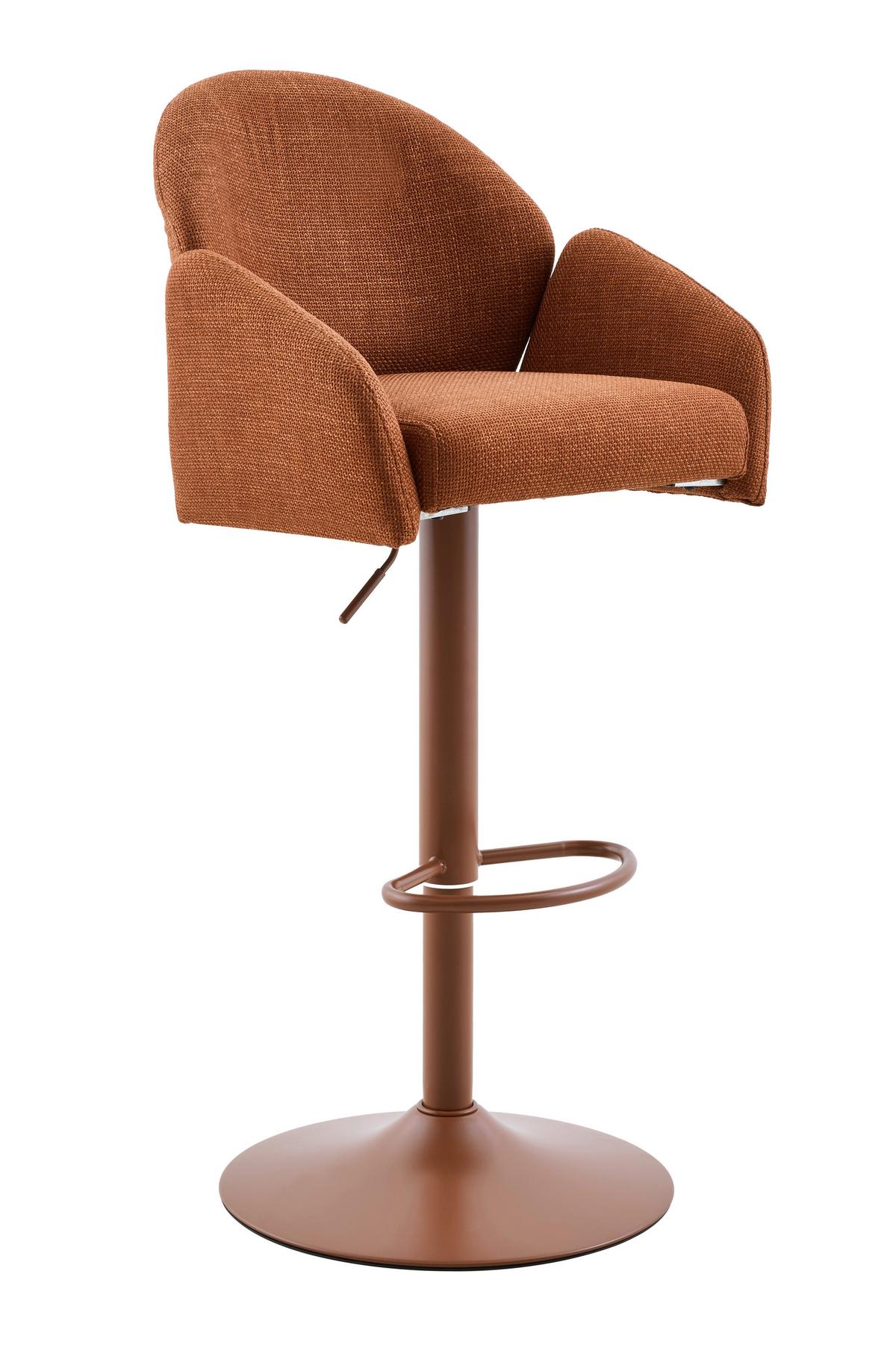 BARHOCKER-SET HOLLY H 2ER-SET - Rotbraun, MODERN, Textil/Metall (53/96-117/57cm) - MID.YOU