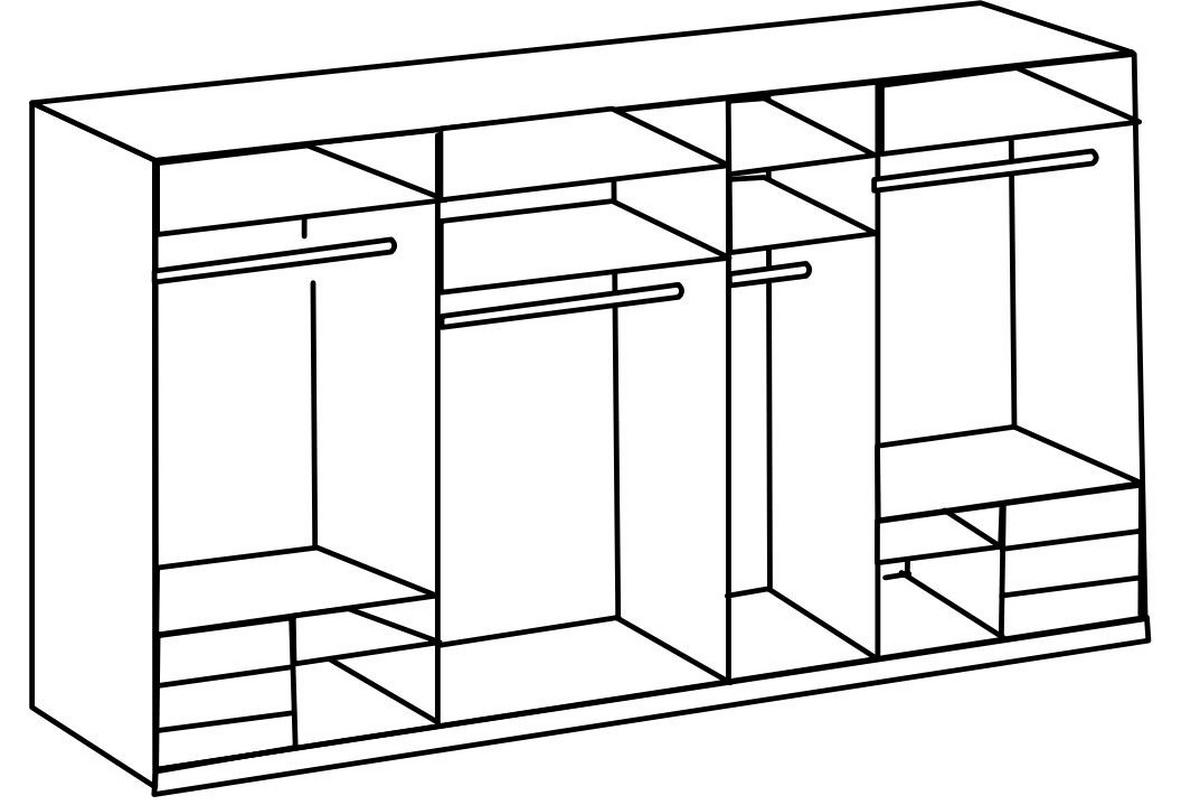 Ormar S Kliznim Vratima Level 36 D - bijela/boje hrasta, Moderno, drvni materijal/metal (350/236/65cm) - Modern Living