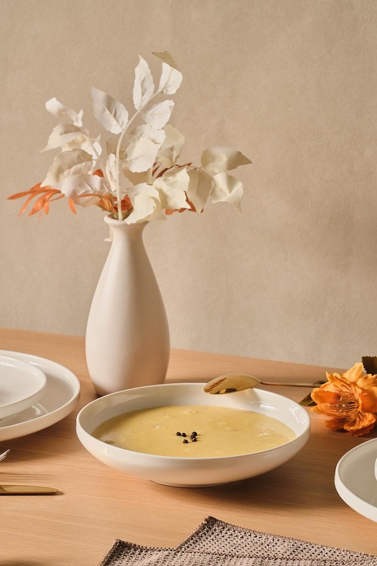 SERWIS OBIADOWO-ŚNIADANIOWY 26245 - biały, Design, ceramika - Novel