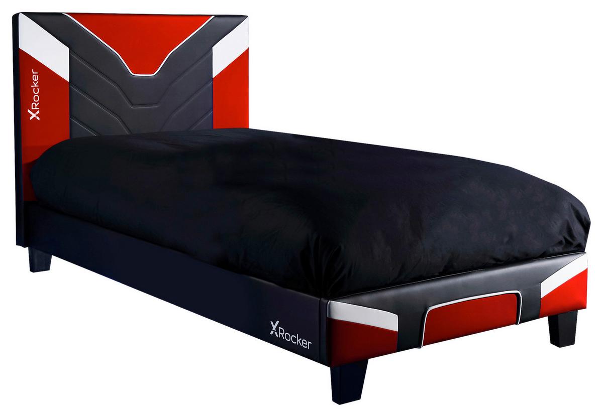 Gamingbett Cerberus 90x190 cm Schwarz/Weiß/Rot - Rot/Schwarz, MODERN, Holzwerkstoff/Kunststoff (90/190cm) - X Rocker