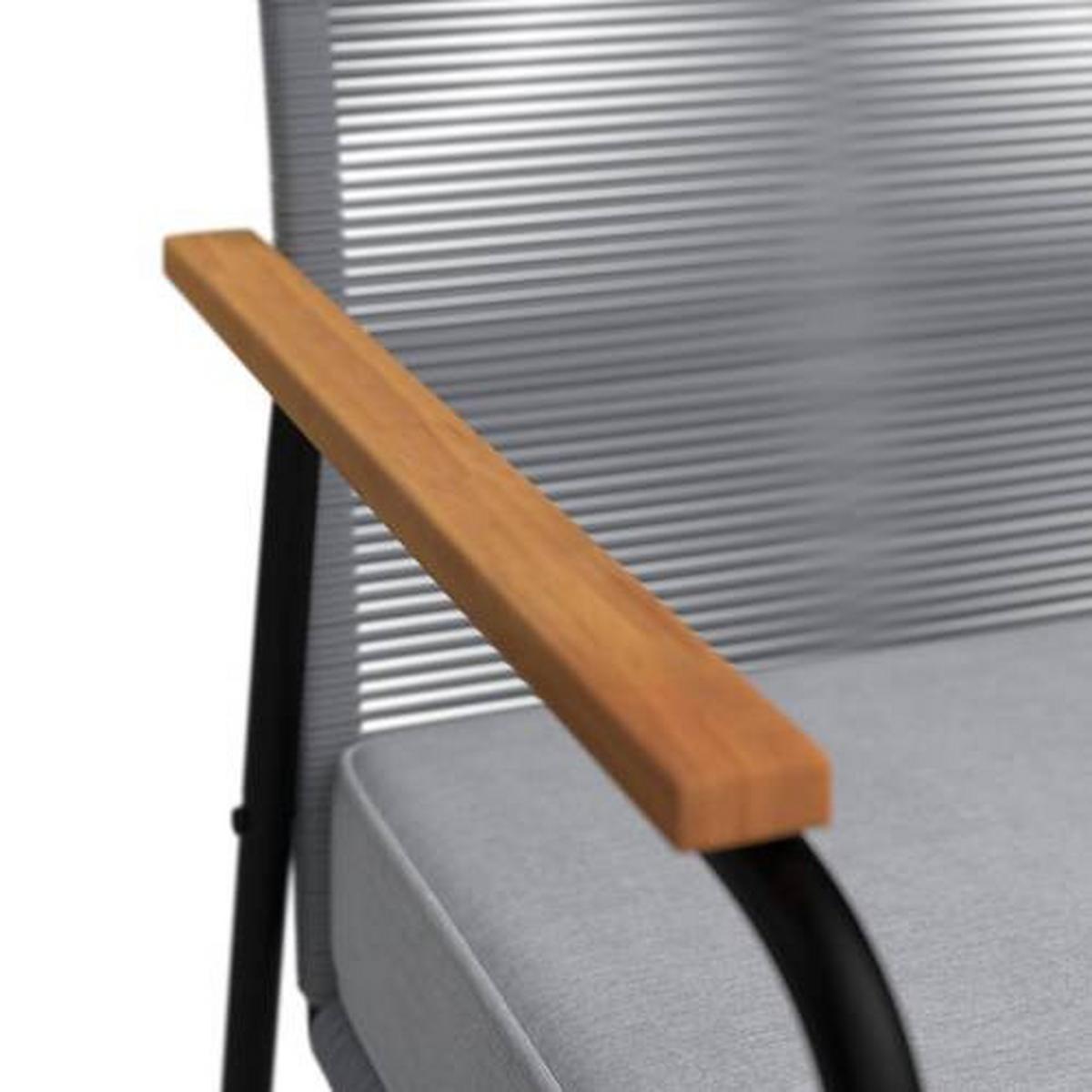Kerti Karosszék Szett Párnával Momo 2db/szett - világosszürke/natúr színű, Modern, műanyag/textil (57/82/64cm) - Bessagi Garden