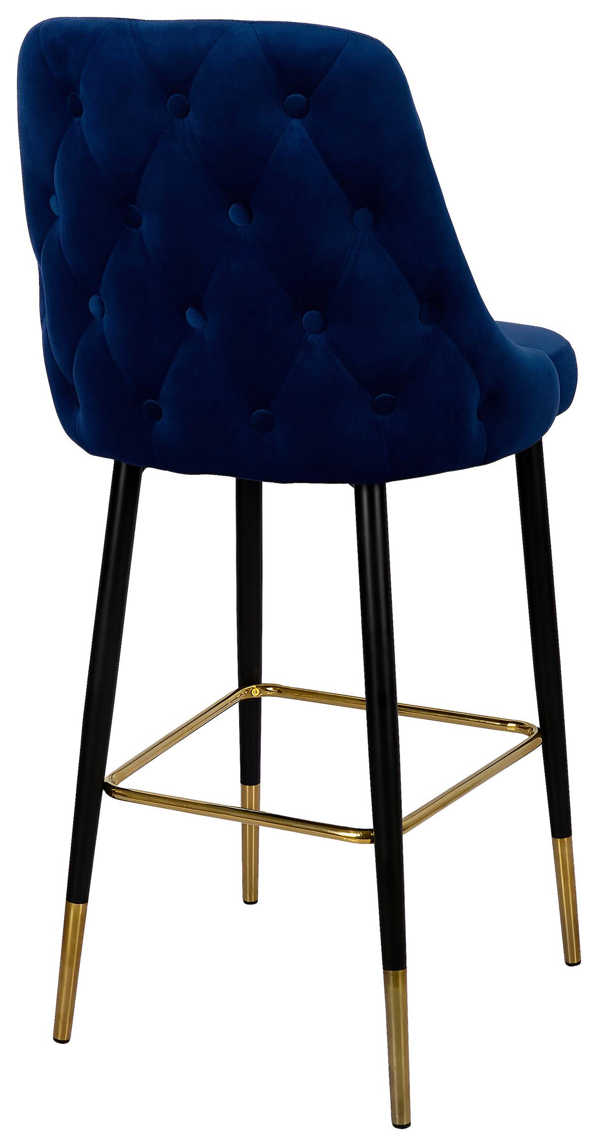 Bárszék Kzpjk-Blu - fekete/aranyszínű, Design, textil/fém (53/110/57cm) - Kayoom