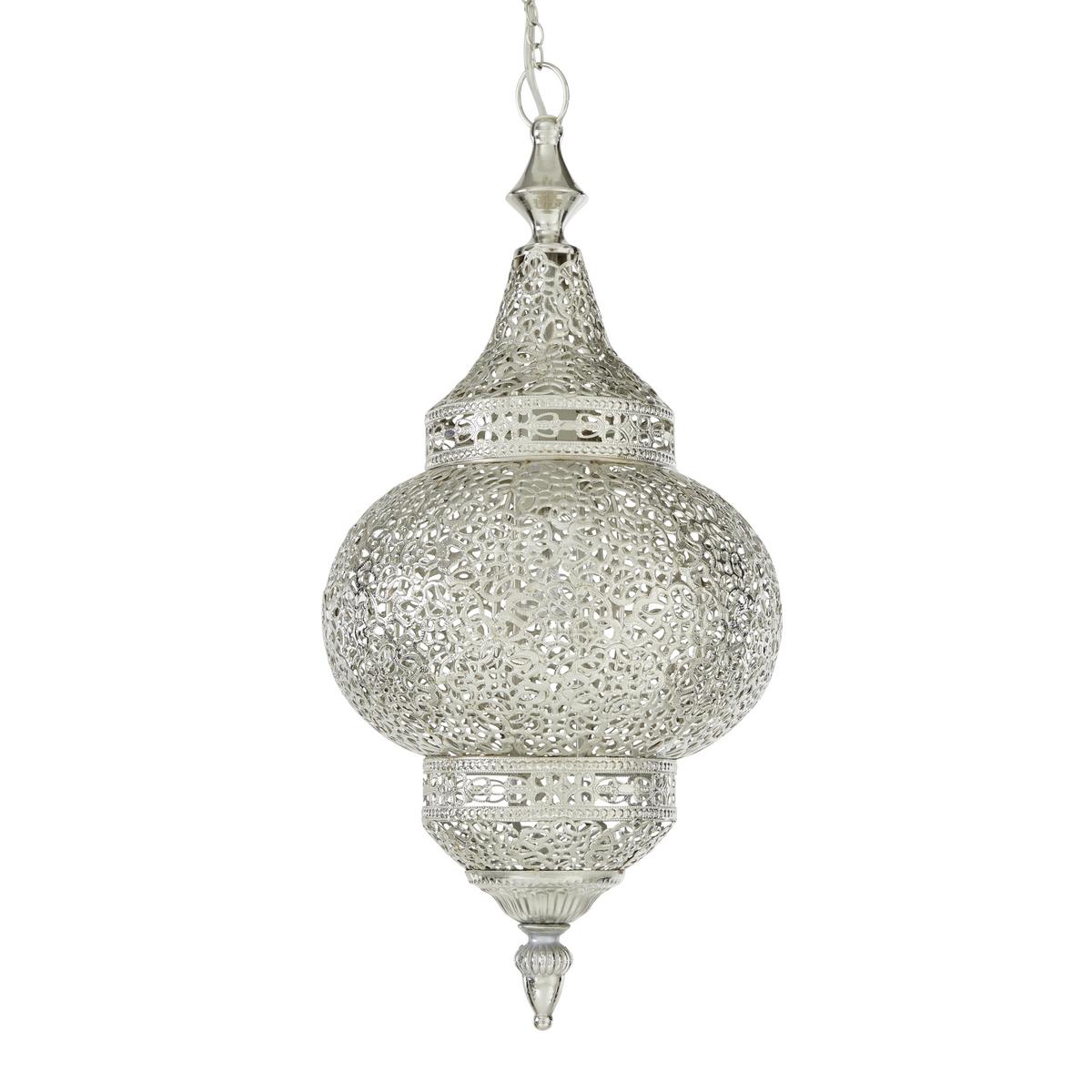 Hängeleuchte Orient 2 max. 40 Watt - Silberfarben, Lifestyle, Metall (21/43cm) - Modern Living