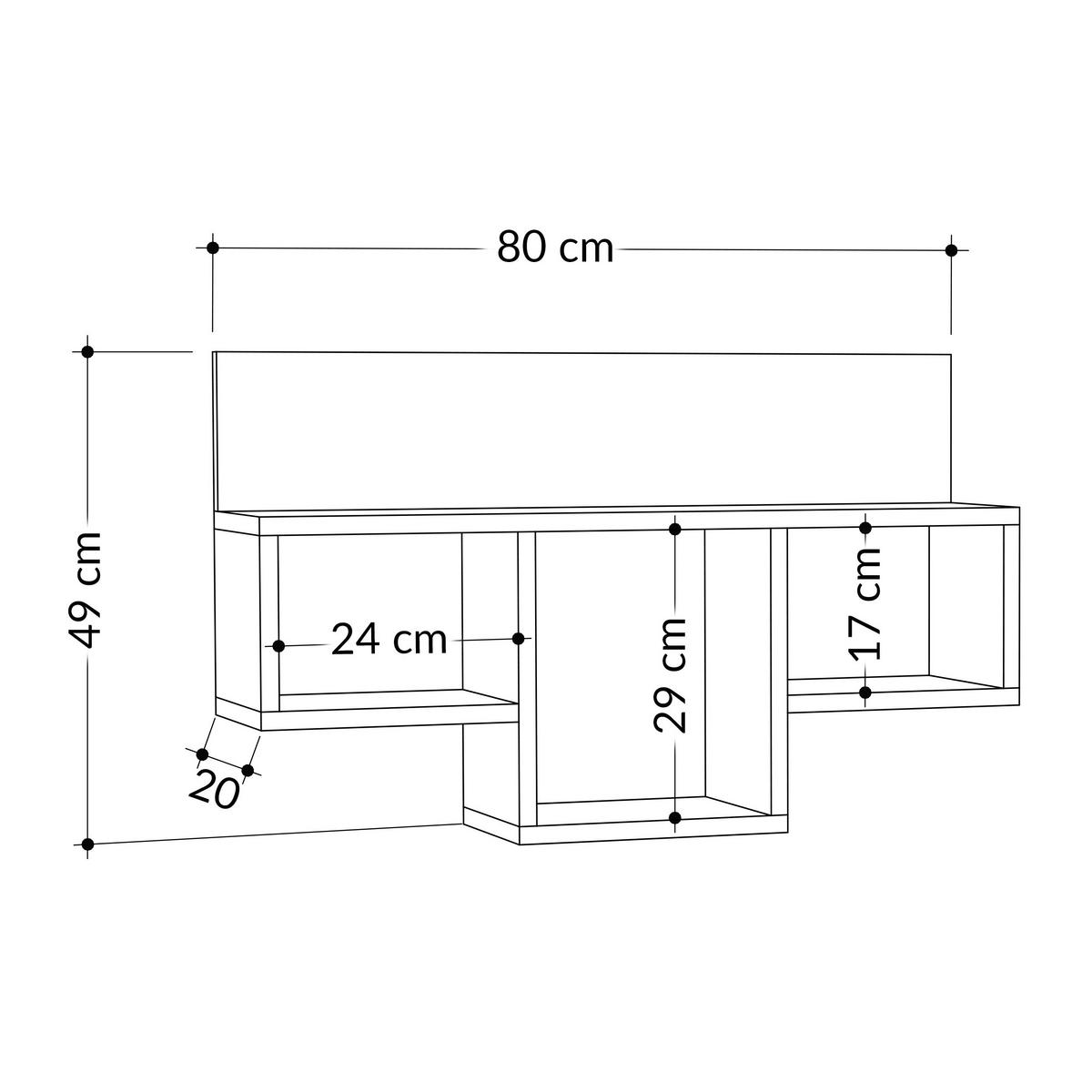 WANDBOARD TRAN REGAL - Weiss, Design, Holzwerkstoff (80/49/20cm) - Livetastic