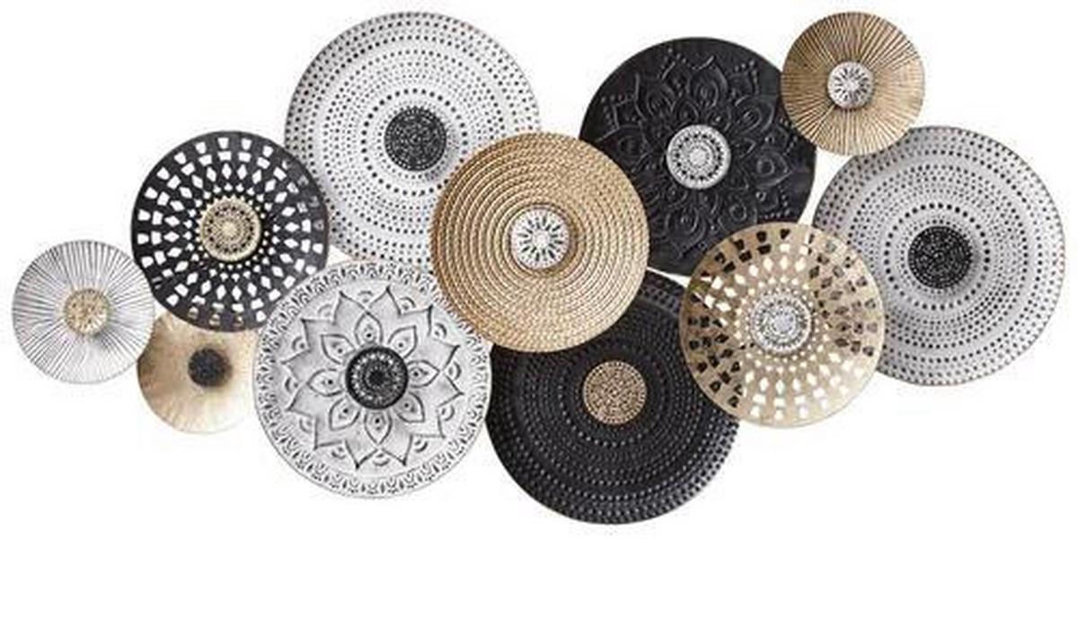 DEKORACJA ŚCIENNA 18SMB1621 - czarny/biały, Design, metal (134/68/6cm) - Ambia Home