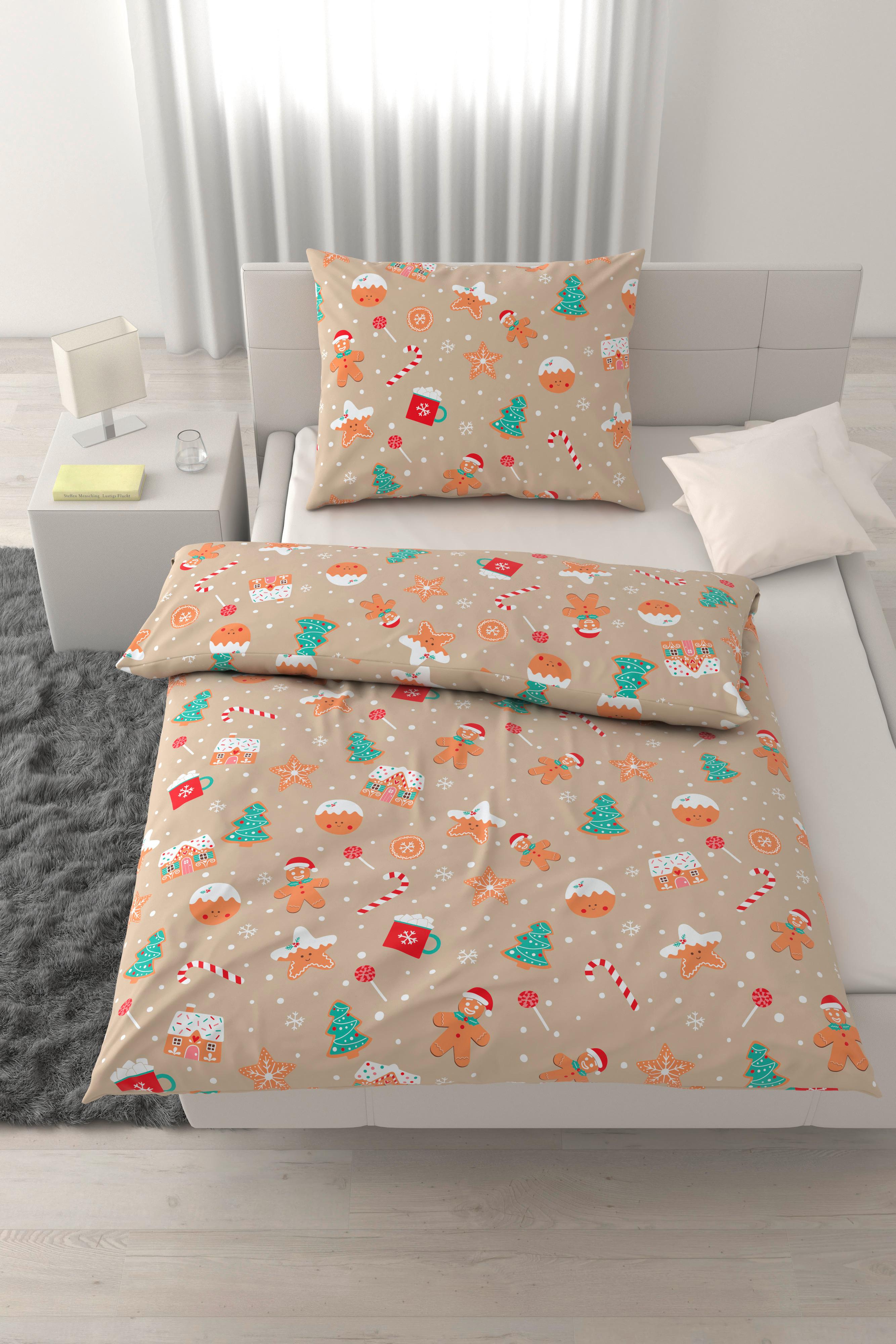 BETTWÄSCHESET LEBKUCHEN - Multicolor, Textil (160/210cm) - Mömax