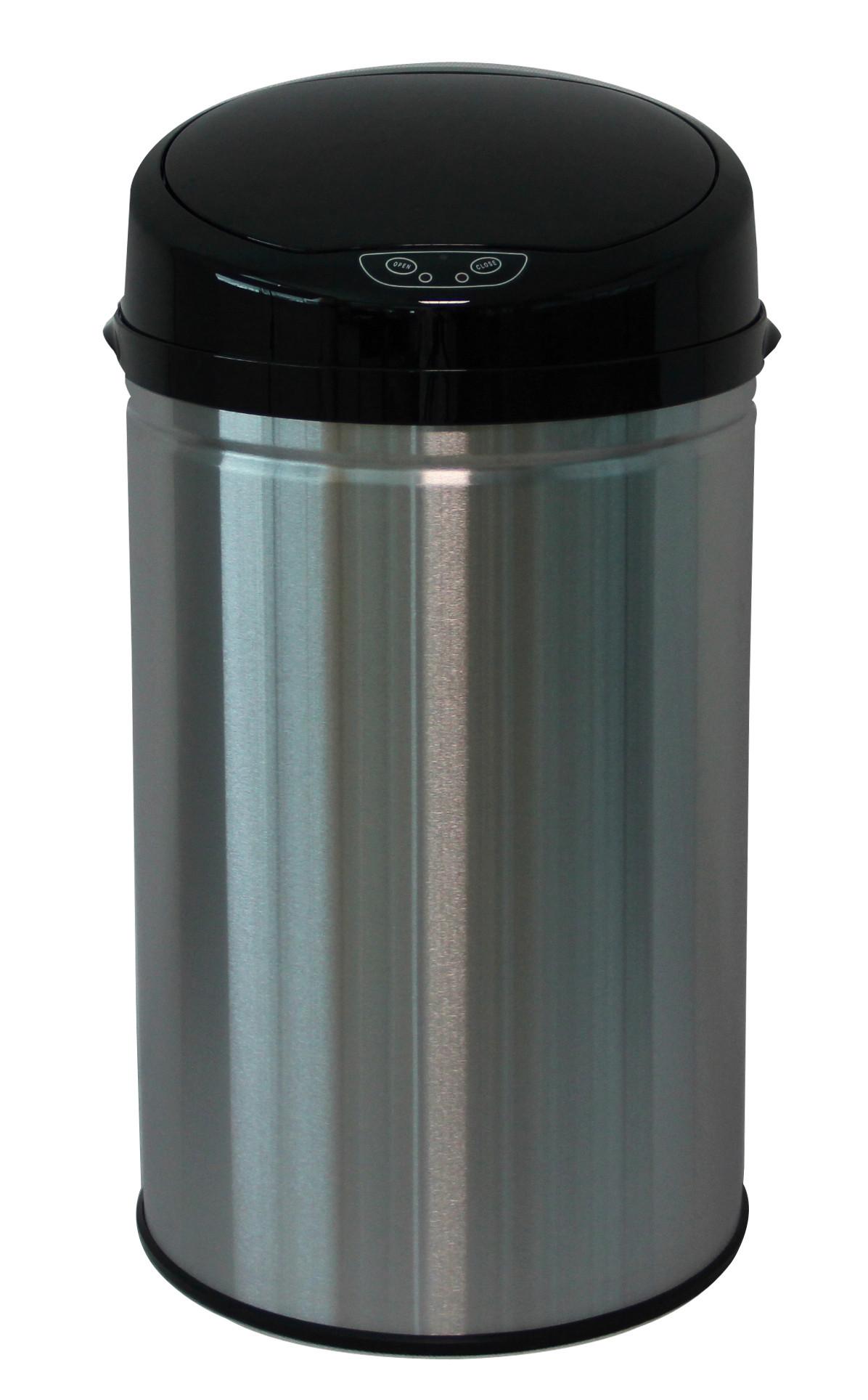 Koš Za Smeti Sensor, Črna, Srebrna, 30 L - srebrne barve/črna, Trend, kovina/umetna masa (31/31/61,5cm) - Echtwerk