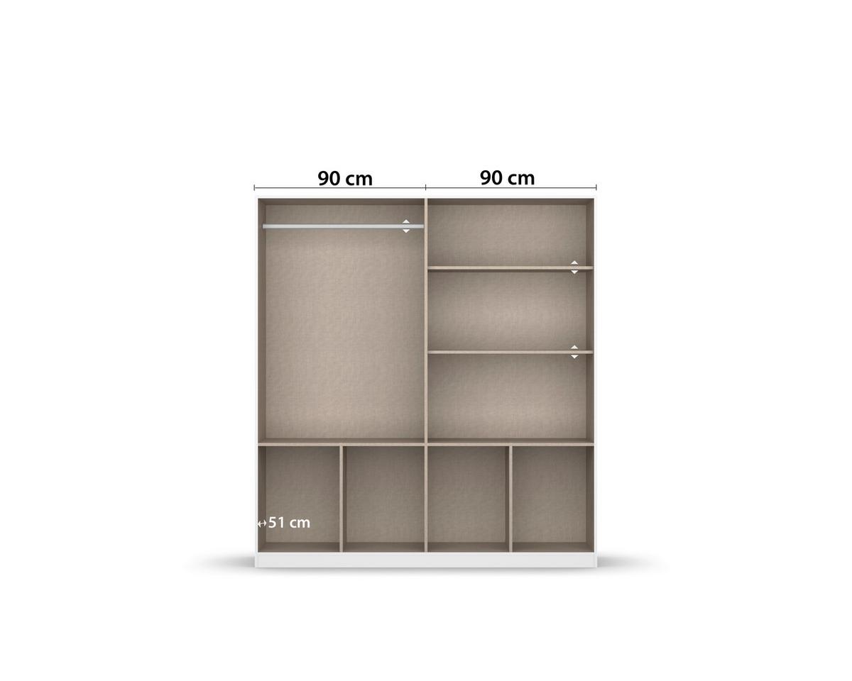 DULAP USI ROTATIVE BERLIN - stejar Artisan/gri, Modern, material pe bază de lemn (181/197/54cm) - Modern Living