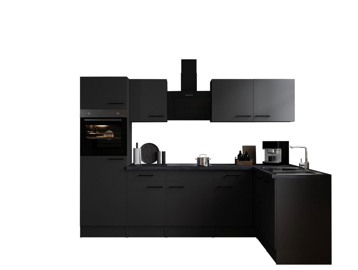 Kotna Kuhinja Z Aparati Oliver, 280x172cm - temno siva/črna, Design, kovina/leseni material (280/172cm) - Respekta