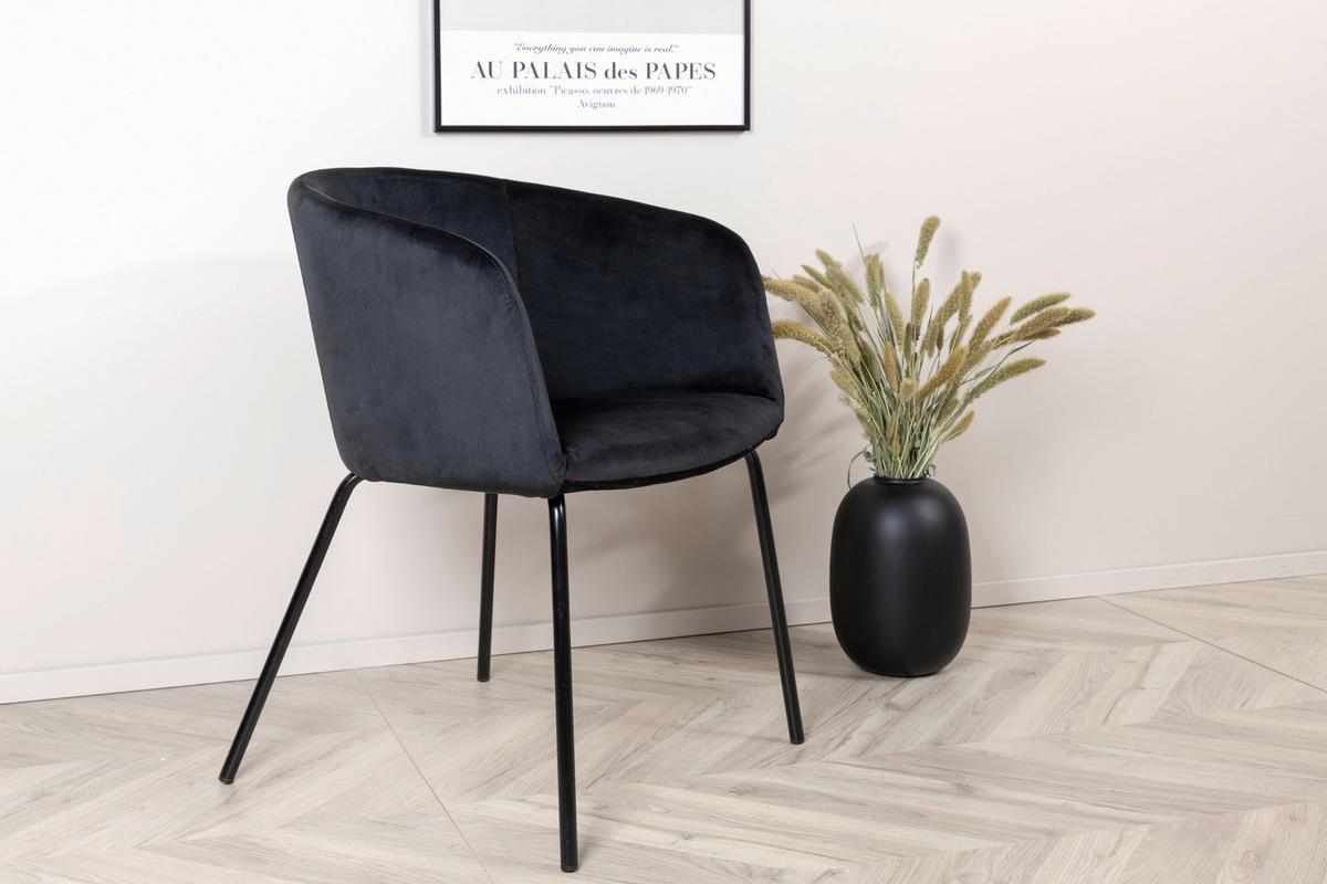 Stuhl Berit ca. 55x78x55 cm Schwarz - Schwarz, KONVENTIONELL, Holz/Kunststoff (55/78/55cm) - Livetastic