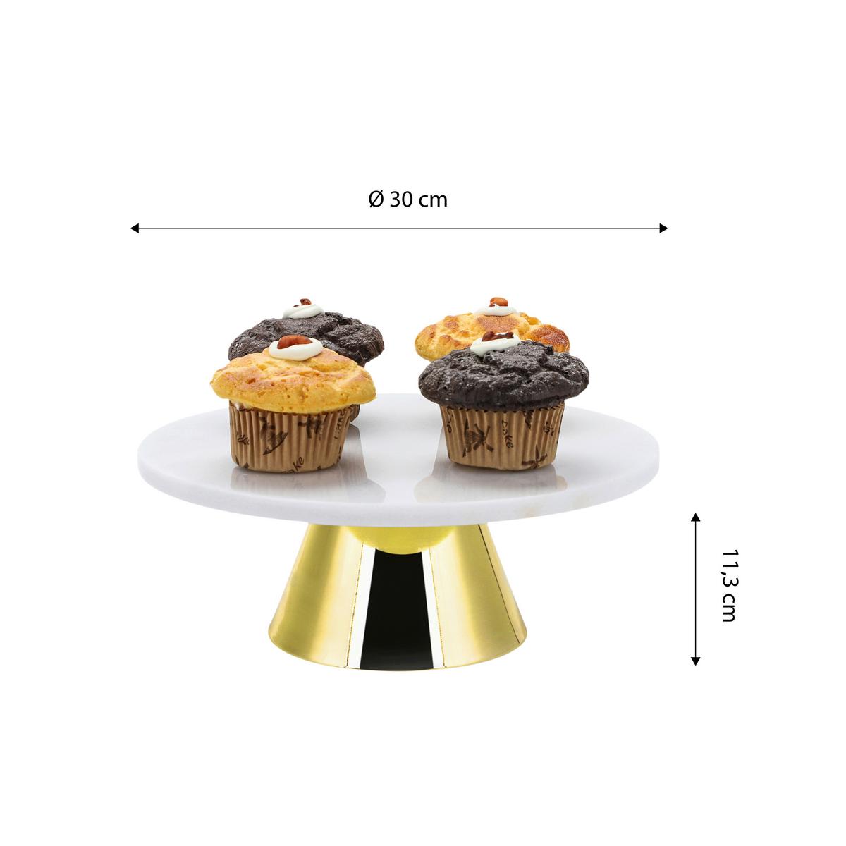 Krožnik Za Torto Cake, Zlata - zlate barve, Basics, kamen/kovina (30cm) - Echtwerk