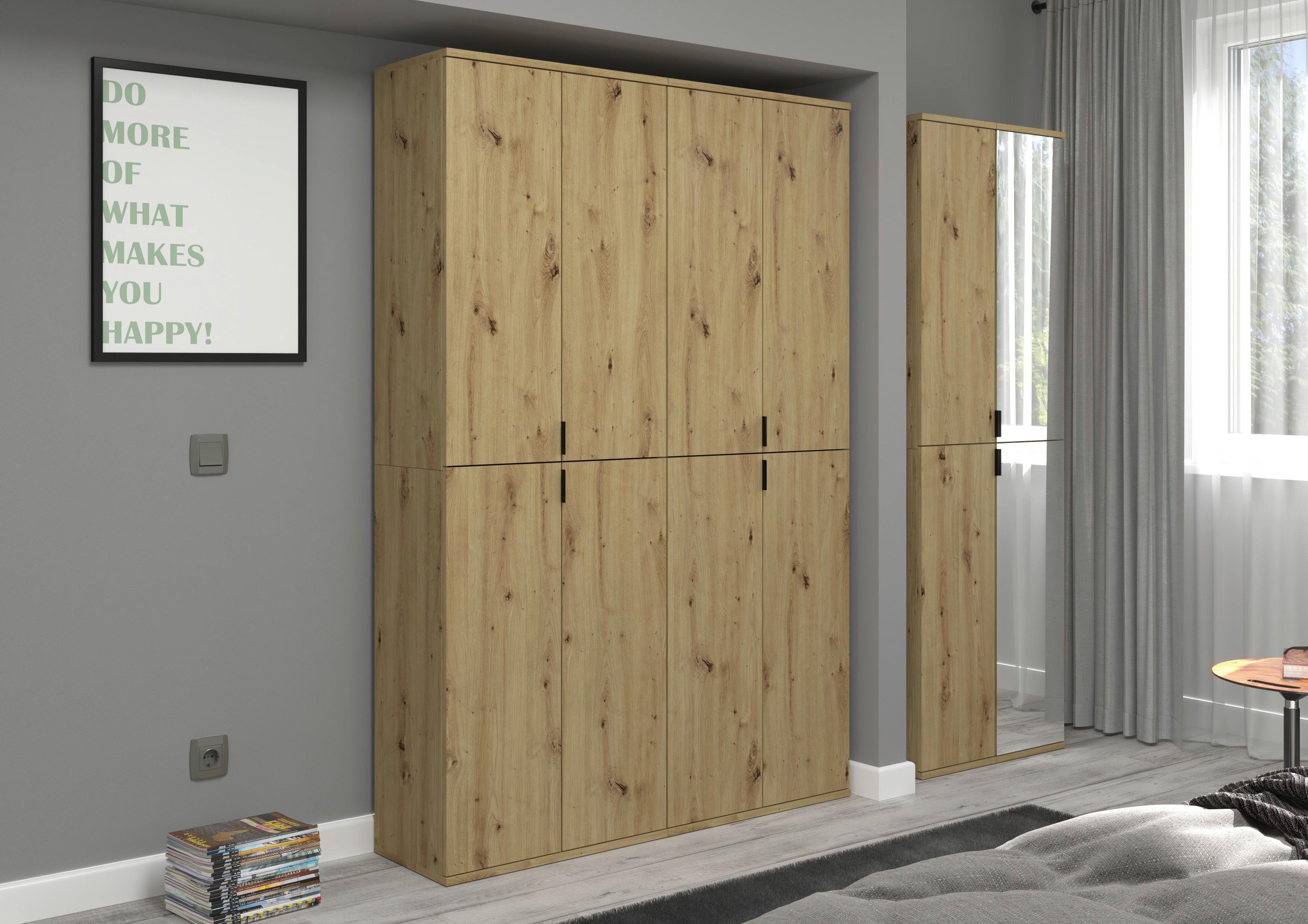 Garderobenschrank Projekt X ca. 60x193 cm Artisan Eiche - Grau, KONVENTIONELL, Holzwerkstoff/Kunststoff (60/193/34cm) - MID.YOU