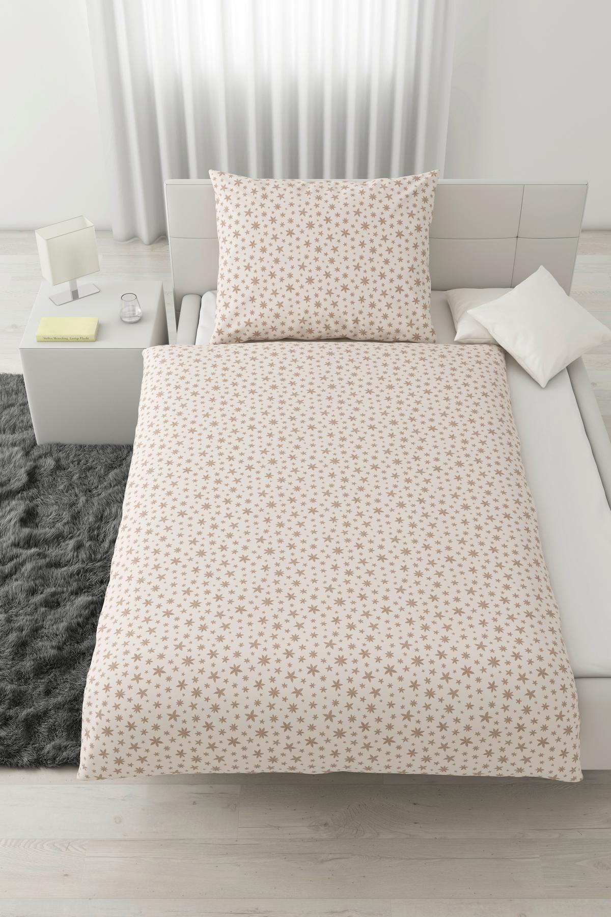 Ágyneműhuzat-garnitúra Anise - bézs/fehér, textil (140/200cm) - Modern Living