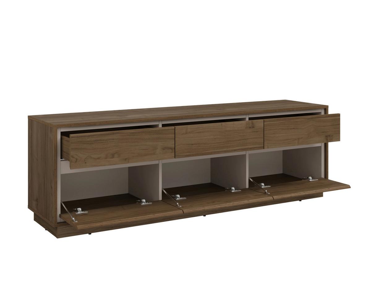 Tv Szekrény Cosme - kasmírszínű/diószínű, Modern, faalapú anyag (167/54/40cm)