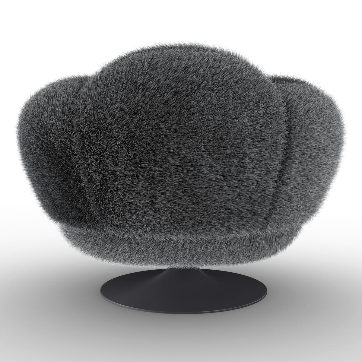 Relaks Fotelja Leo - bijela/crna, Moderno, metal/tekstil (96/78/93cm) - Bessagi Home