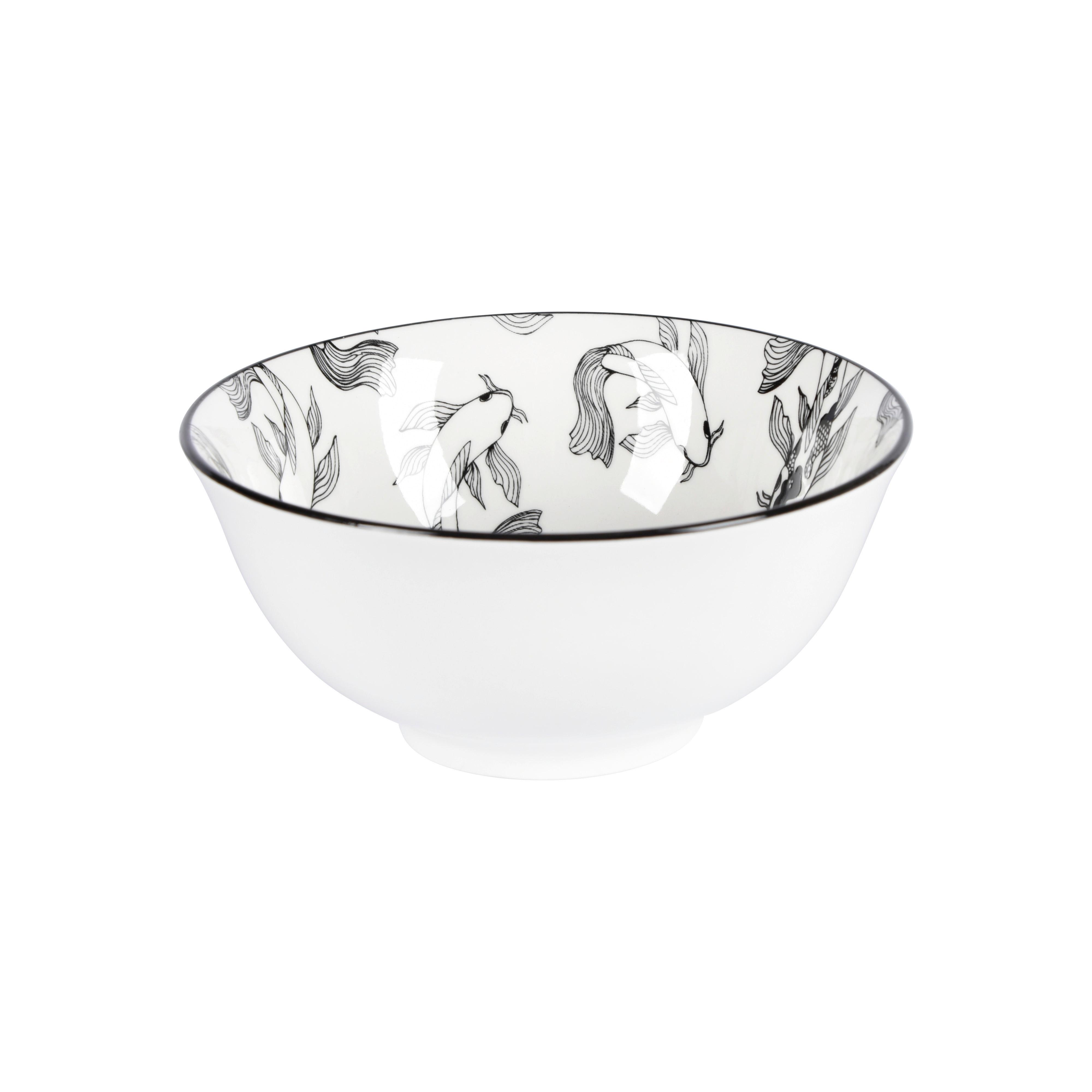 Müslischale Shiva in Schwarz/Weiß Ø ca. 15,5cm - Schwarz/Weiß, LIFESTYLE, Keramik (15,5/7cm) - Mömax