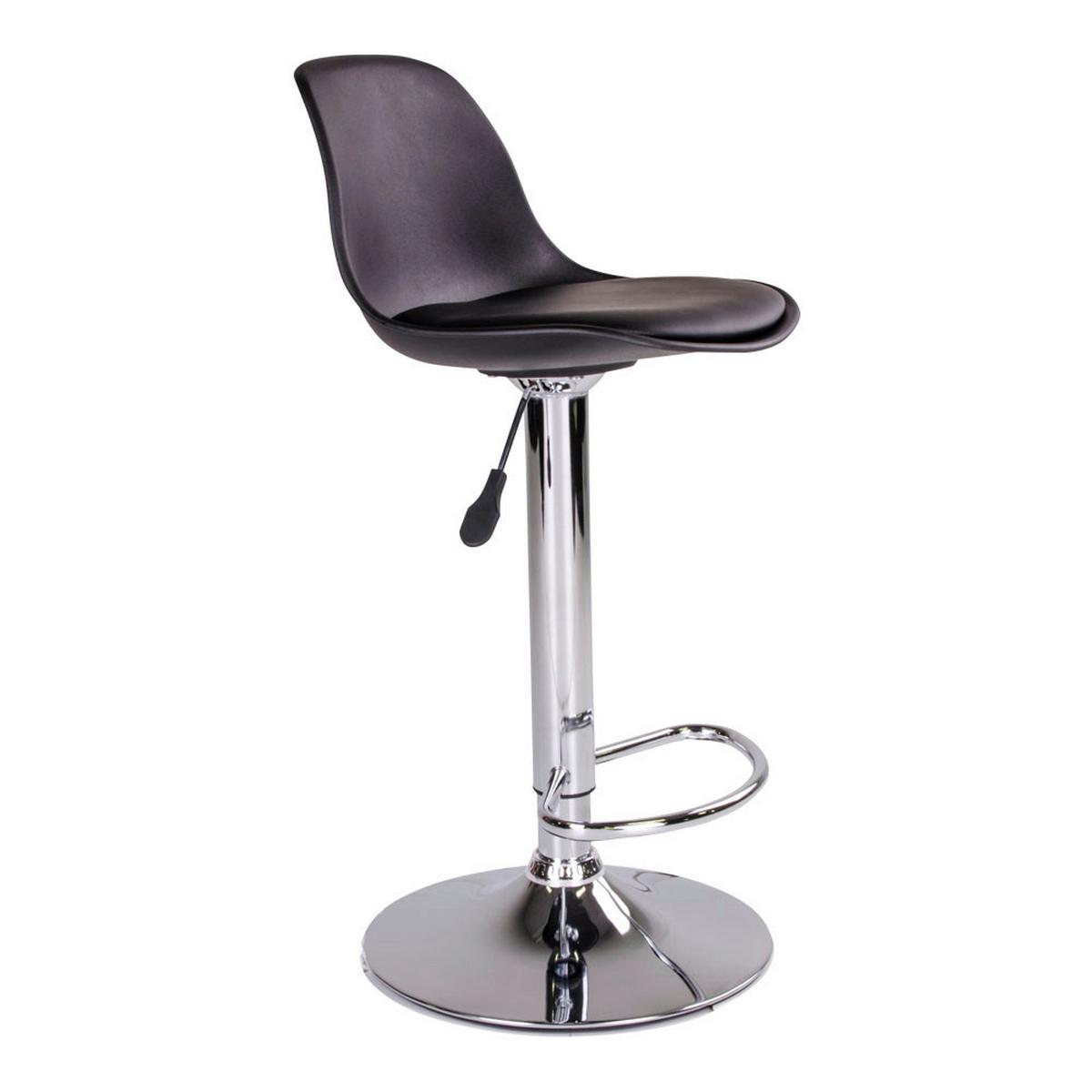 Barhocker-Set Trondheim 2er-Set Schwarz Lederlook - Schwarz, MODERN, Textil (39/82-104/41cm) - MID.YOU