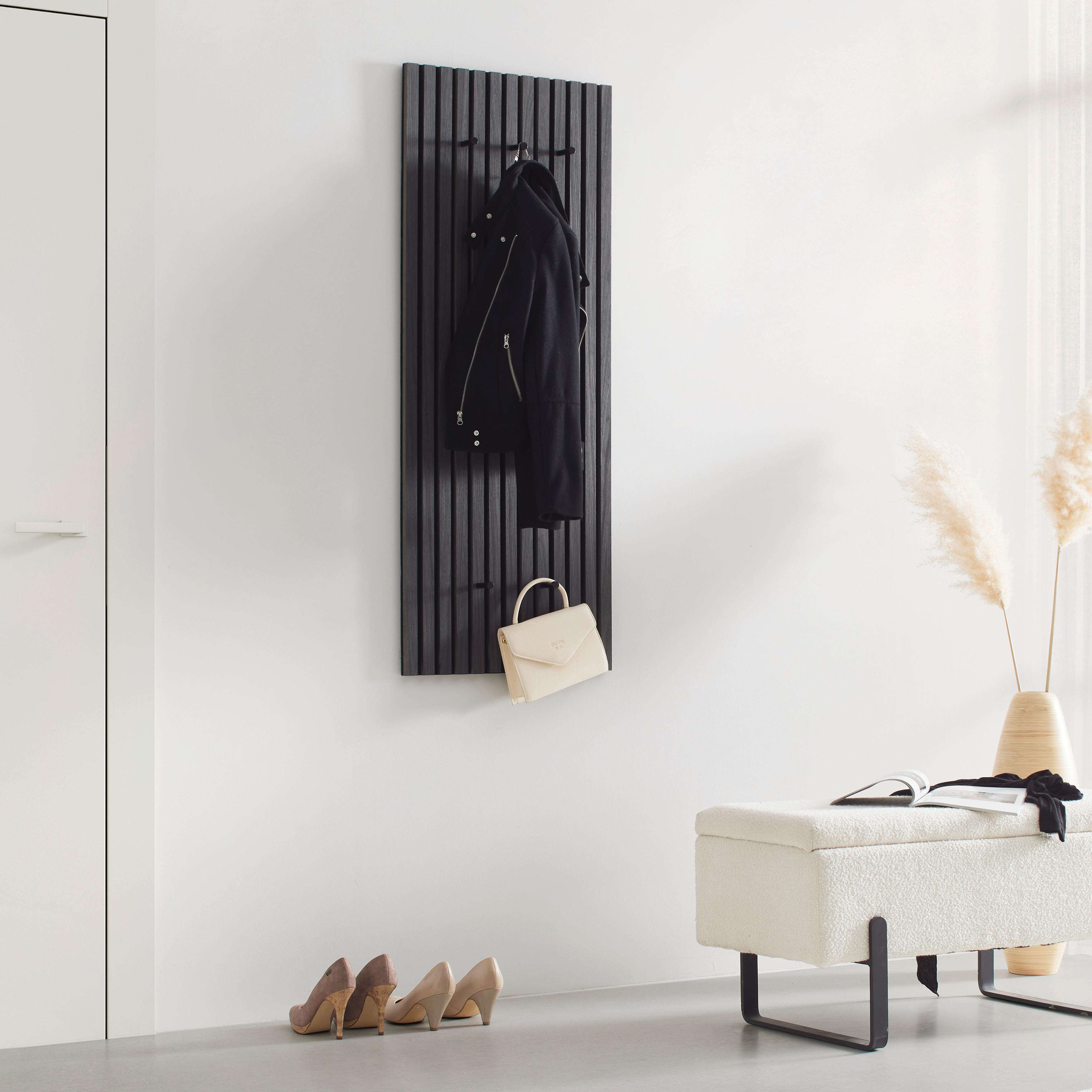 Garderobenpaneel Grace Grau - Grau, MODERN, Holzwerkstoff/Textil (50/125/7cm) - Mömax