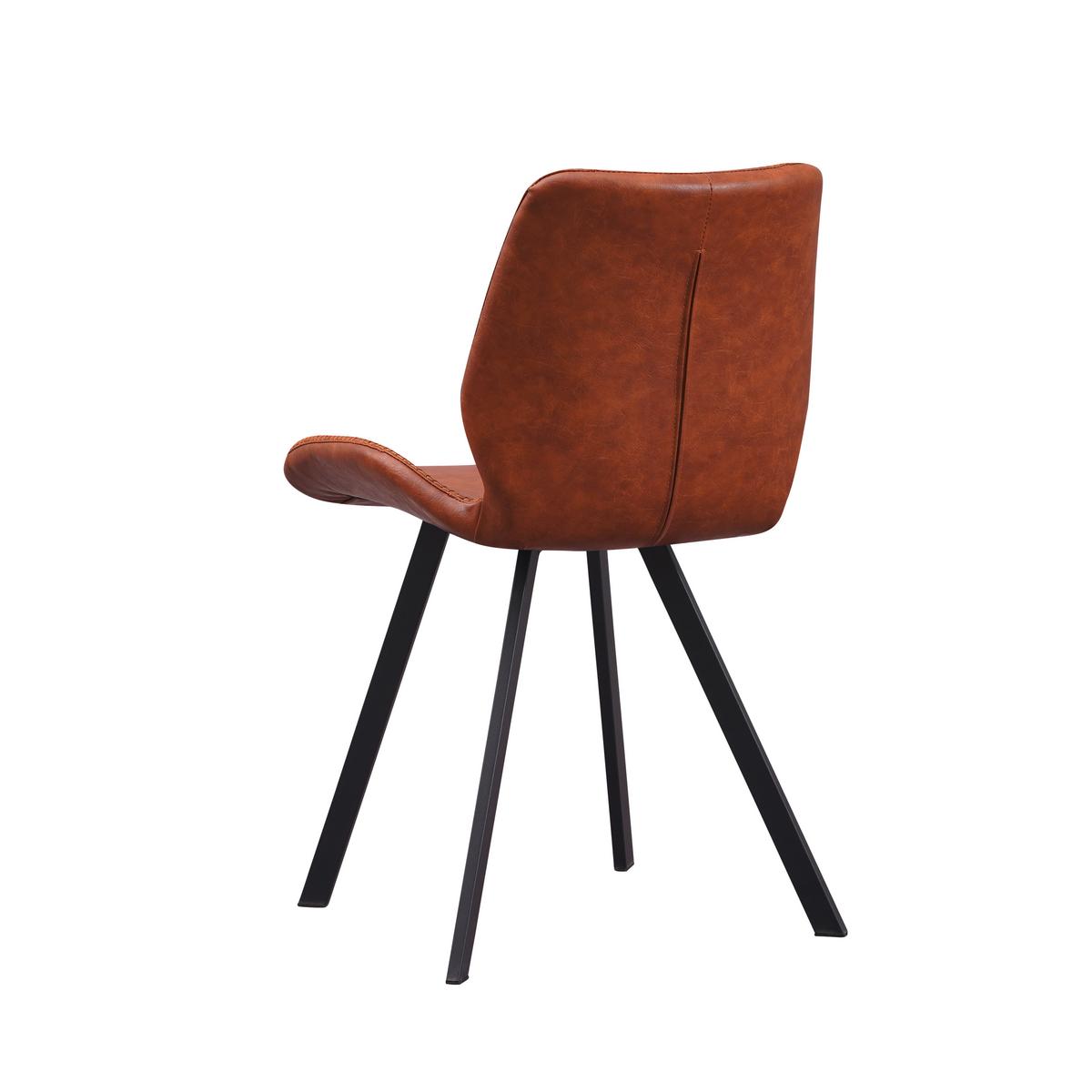 Stuhl-Set Barona 4er-Set Cognac Lederlook - Cognac/Schwarz, MODERN, Textil/Metall (44/80/55cm) - MID.YOU