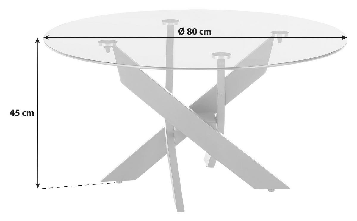 Măsuță de cafea KOPENHAGEN - negru/gri, Modern, sticlă/metal (80/45cm) - Modern Living