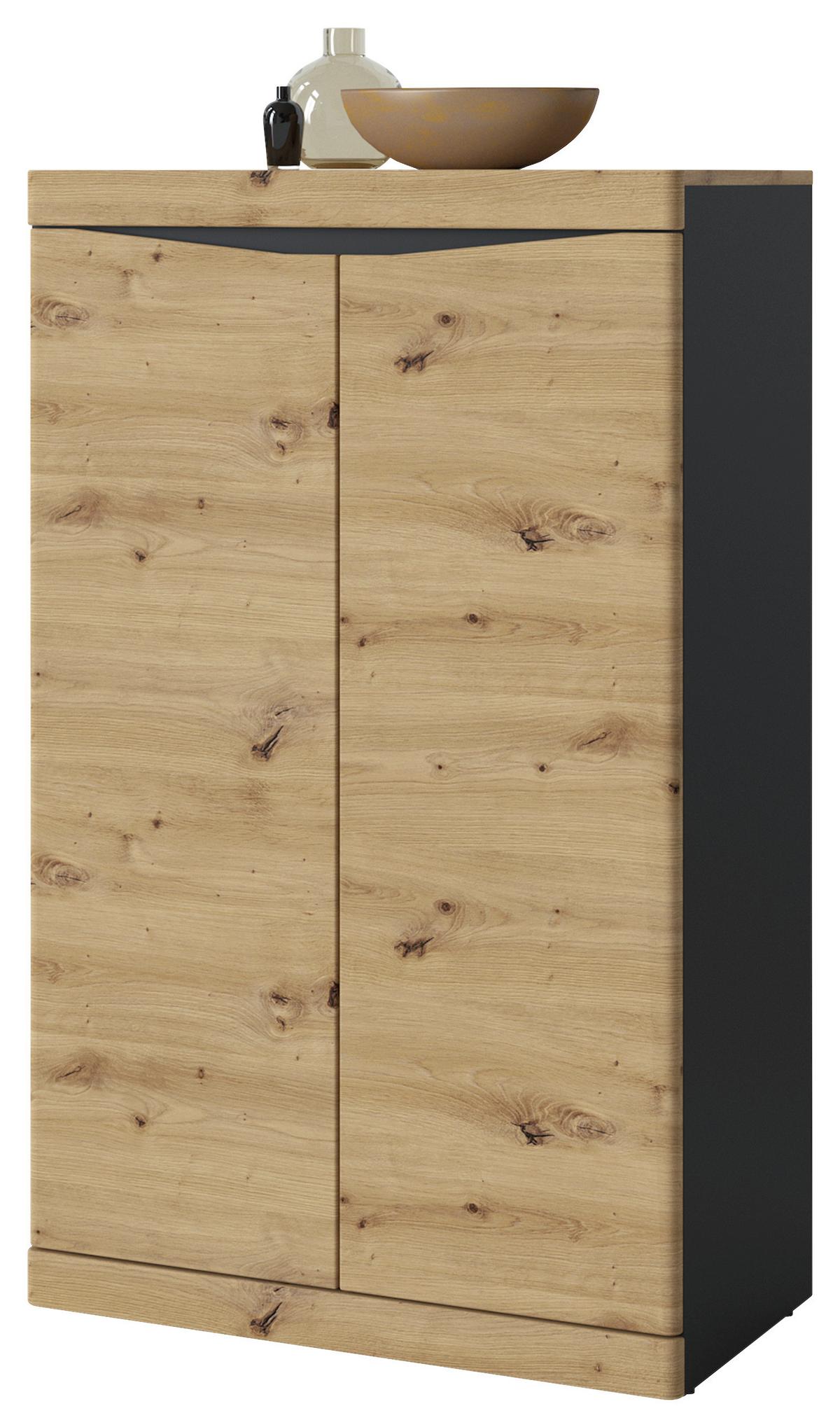 Komoda Turino, Antracit, Barva Hrasta - antracit/hrast artisan, Trend, umetna masa/leseni material (75,8/122,8/39,9cm)