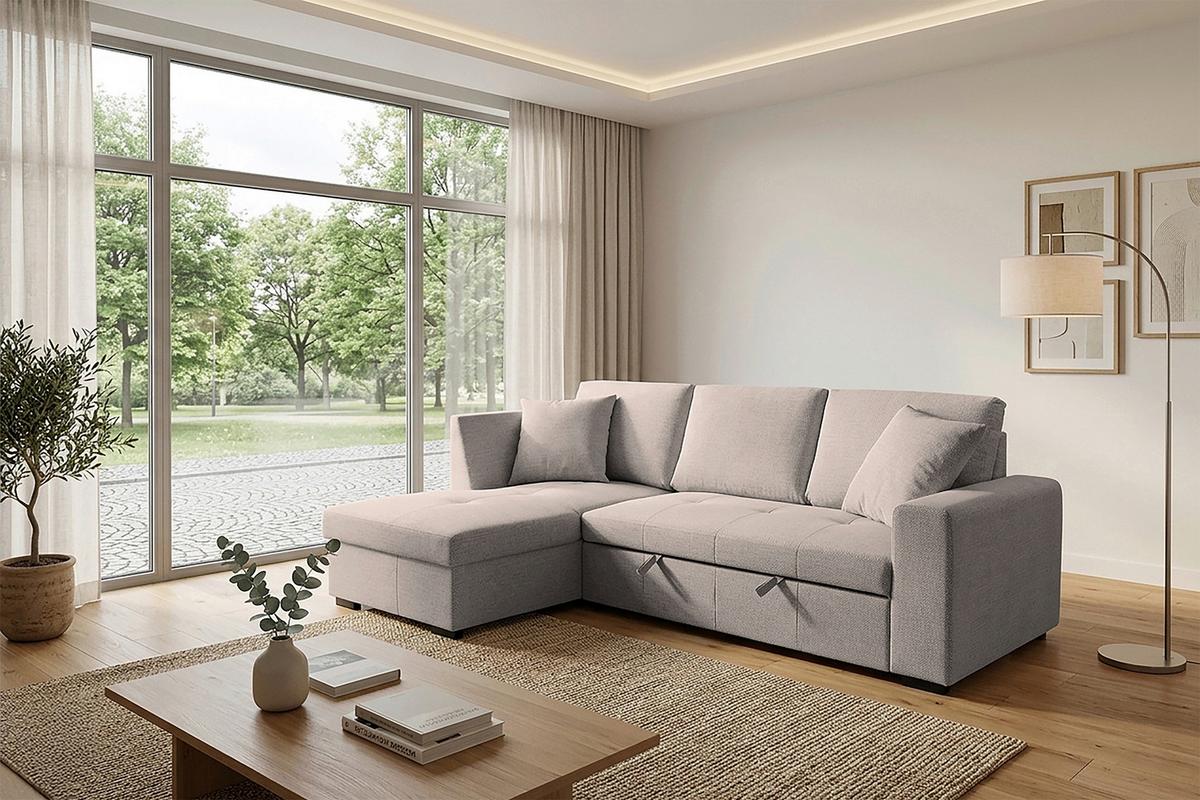 Kutna Garnitura Lukas - svijetlo smeđa, Trend, tekstil (158/239cm) - Modern Living