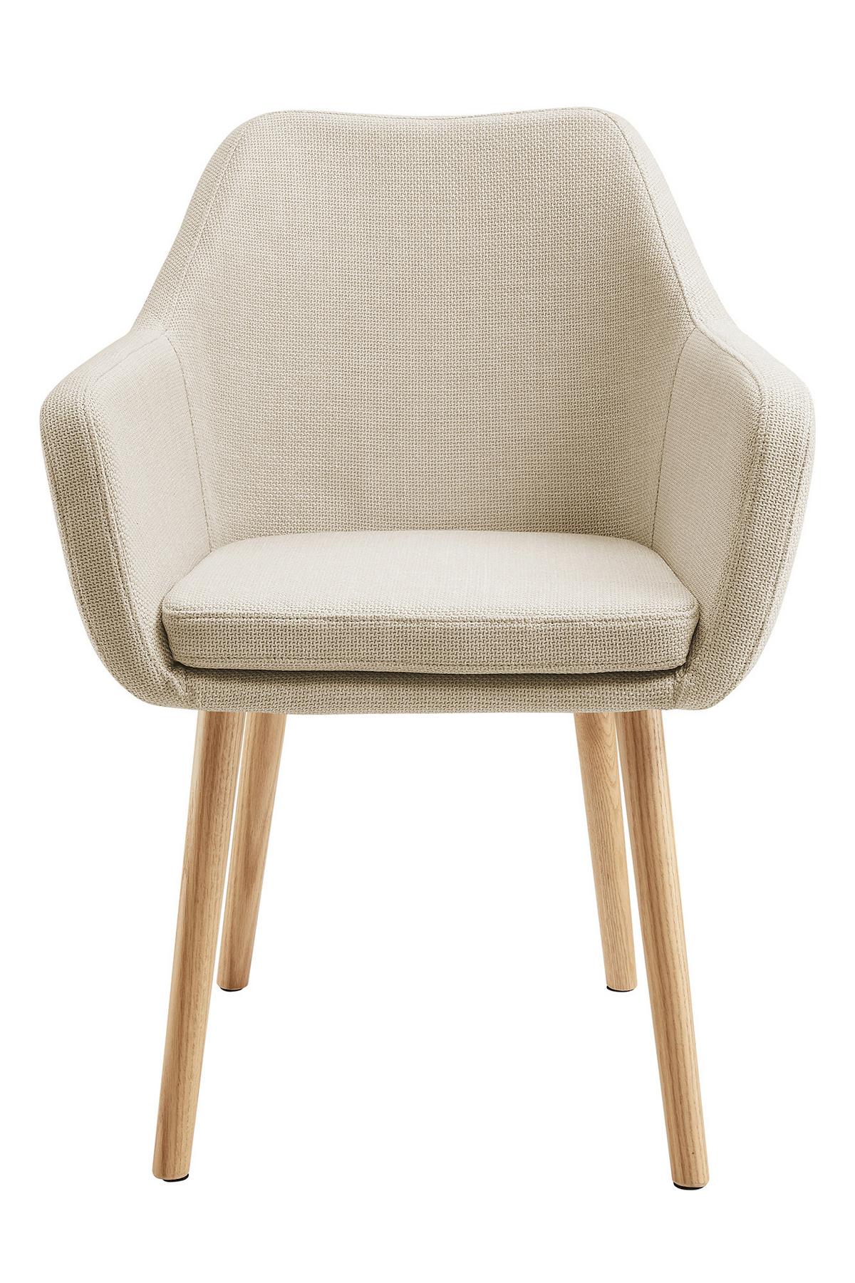 Naslanjač Holz, Bež - bež/naravne barve, Moderno, tekstil/les (62/84/60cm) - Livetastic