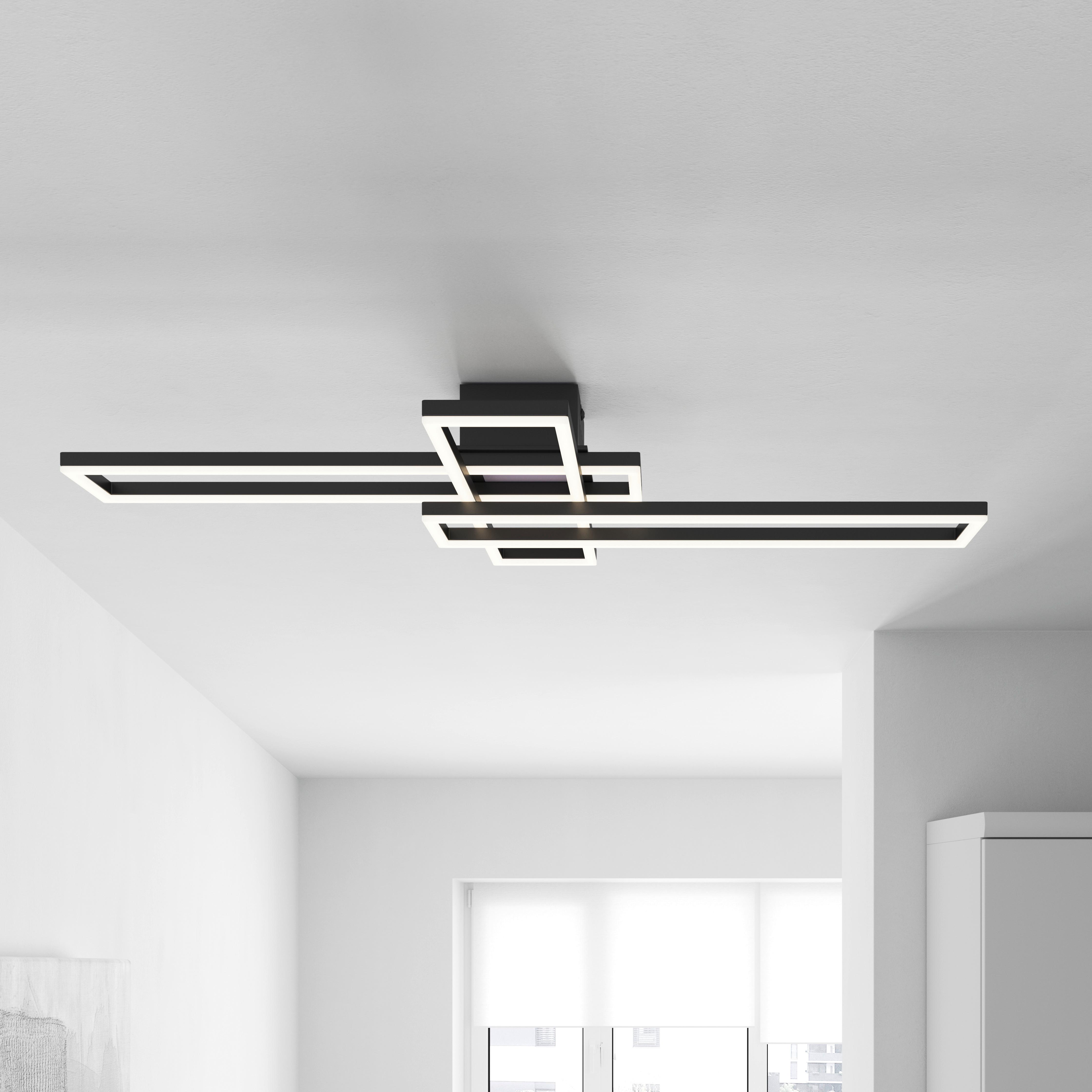 Led Mennyezeti Lámpa Film - fekete/opál, Modern, fém (99/60/11,5cm) - Mömax