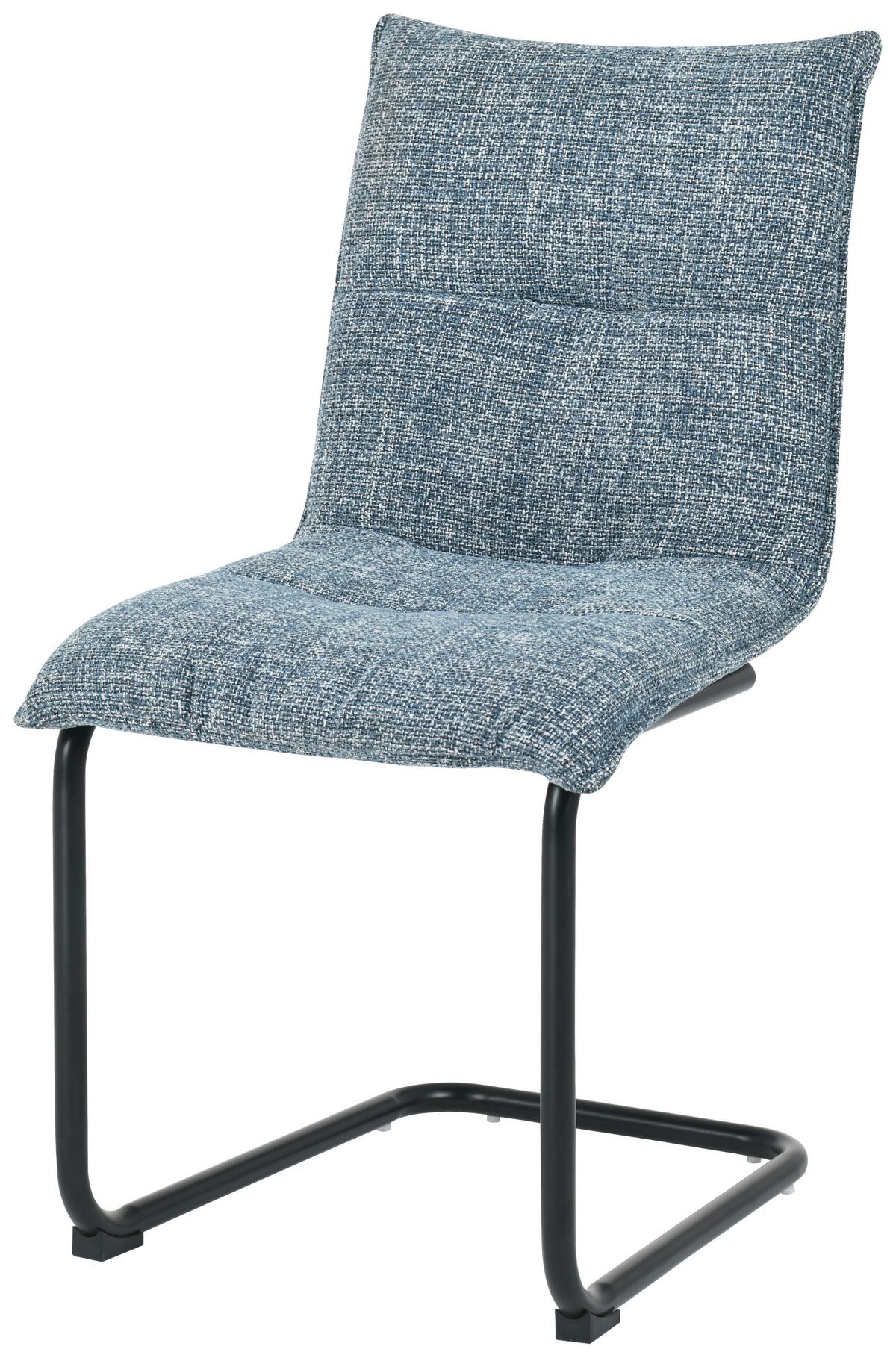 KRZESŁO NA PŁOZIE MOPS    -BOXXX- - niebieski/czarny, Modern, metal/tkanina (47/85/59cm) - Boxxx